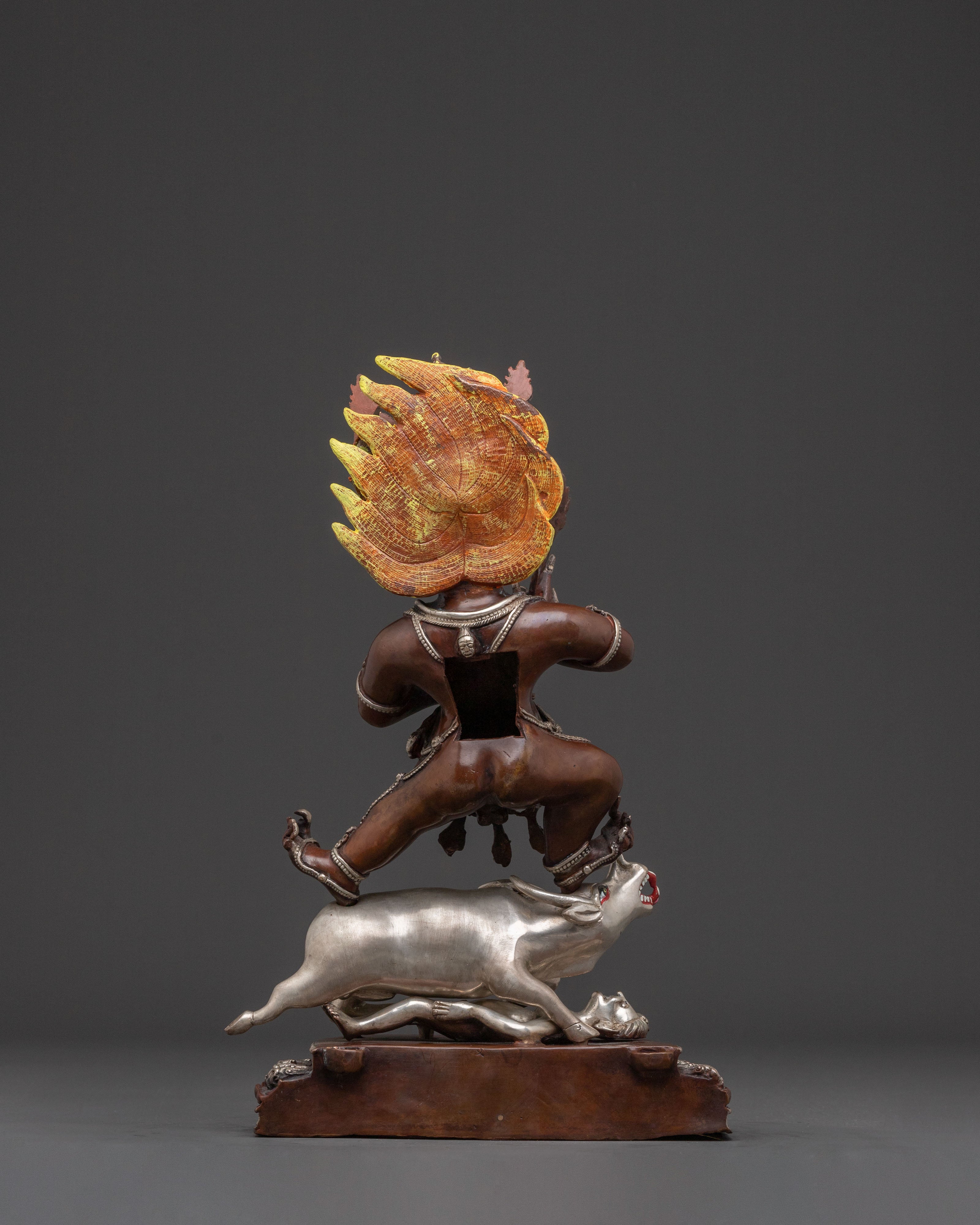 Yamantaka Sacred Copper Statue: Oxidized Artistry