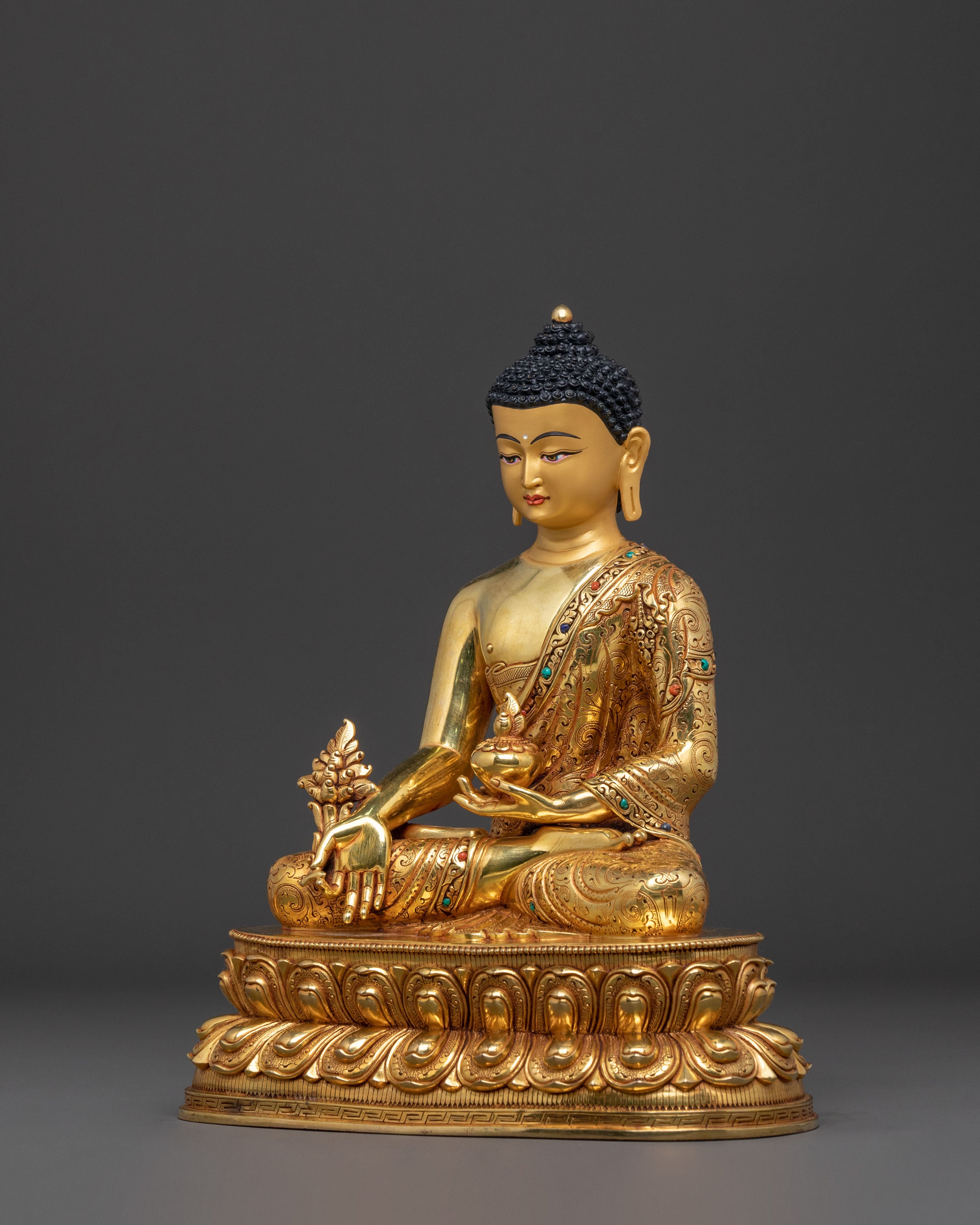 Medicine Buddha Golden Figurine | Spiritual Healing