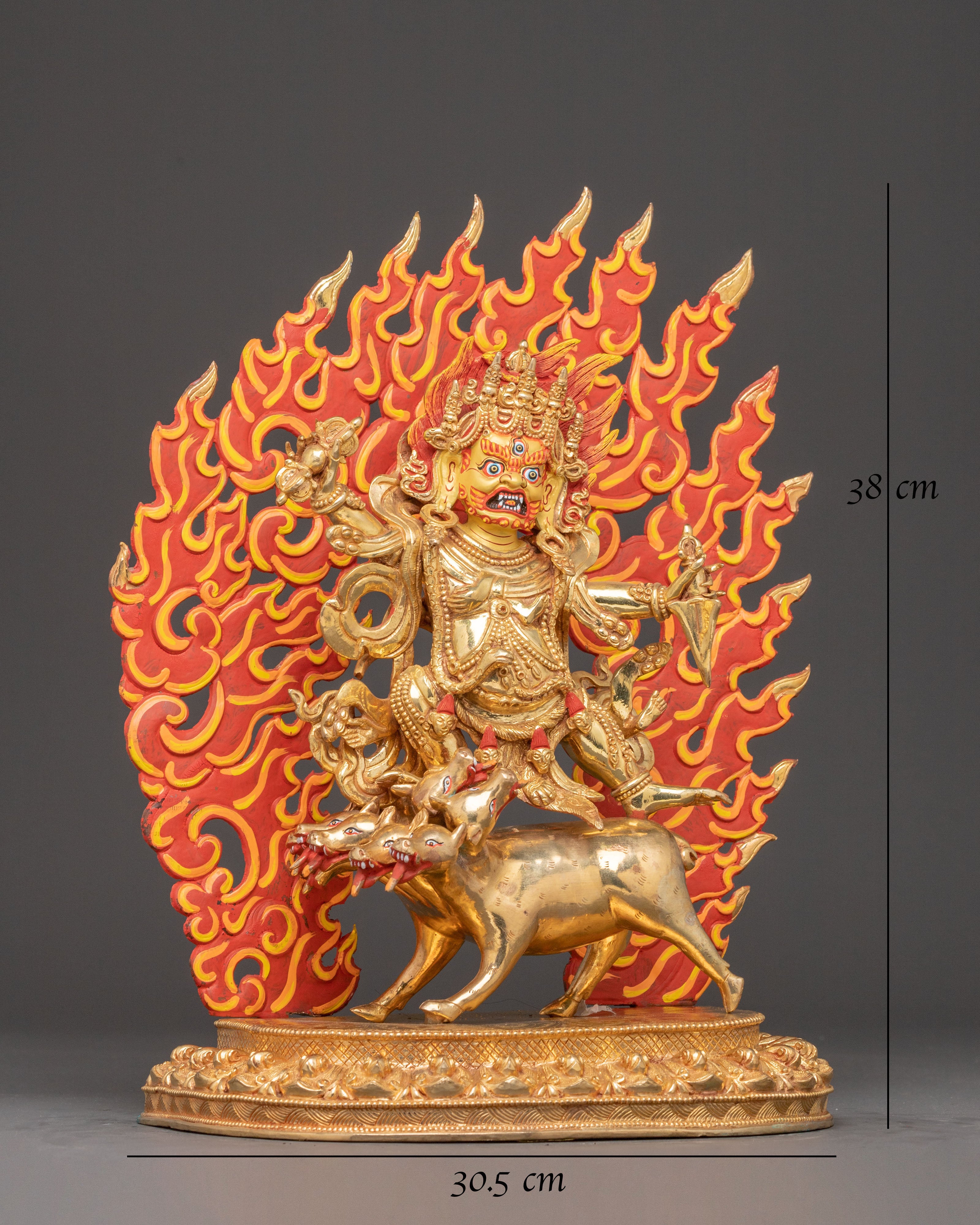 Handmade Dorje Gotrab Golden Statue | Tibetan Buddhist Deity