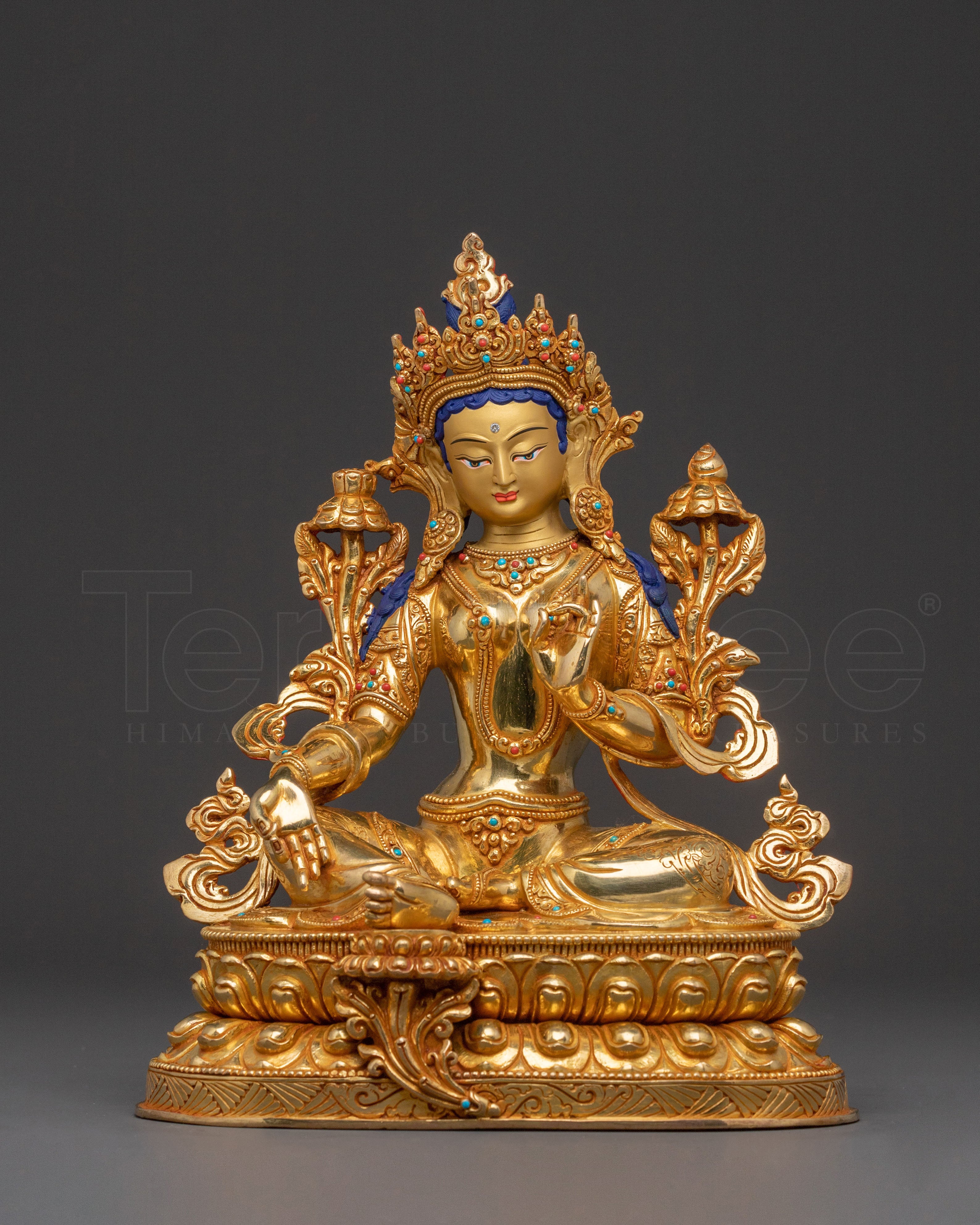 Handcrafted Green Tara Goddess Statue