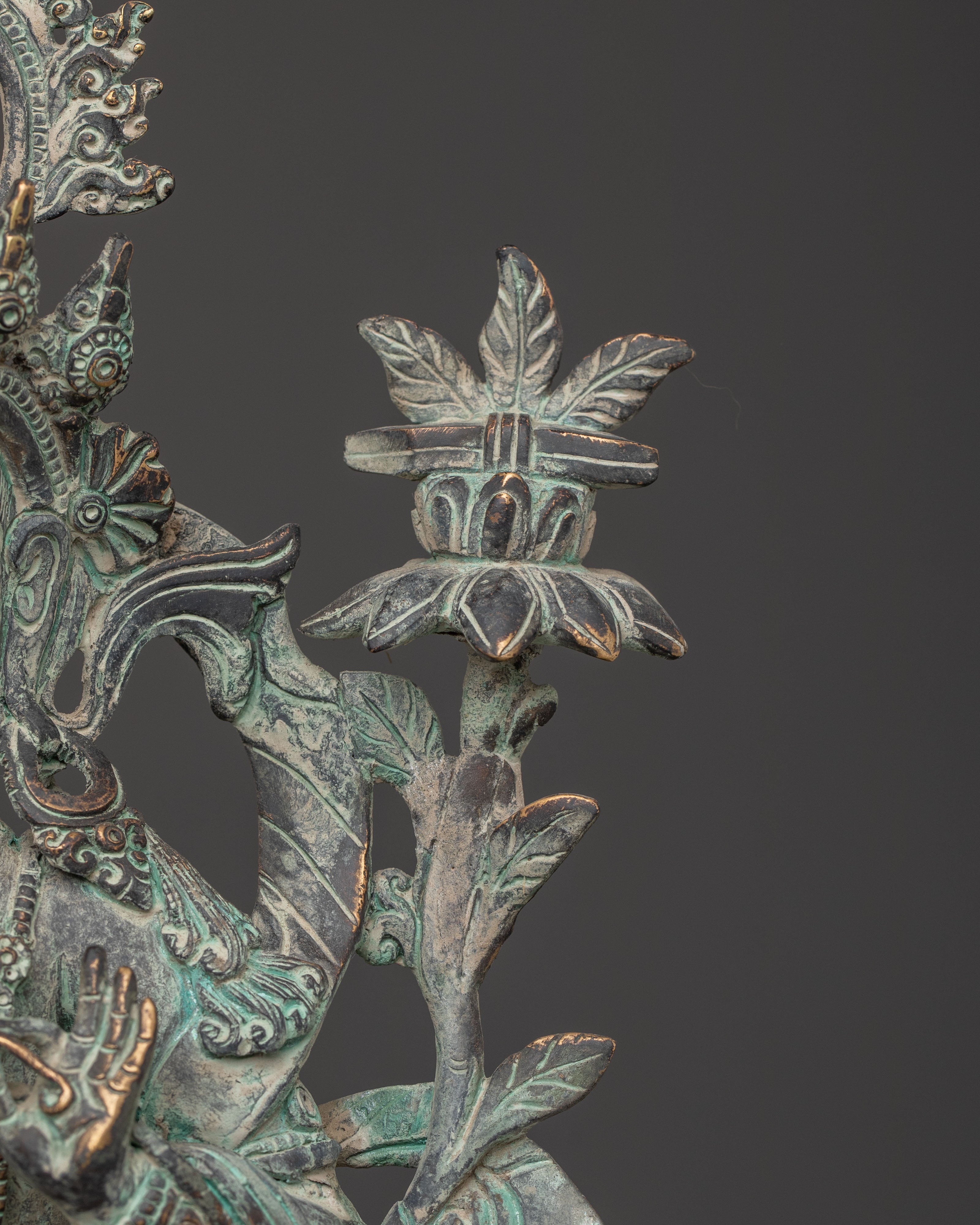 Manjushri Statue with Antique Finish | Wisdom Figure