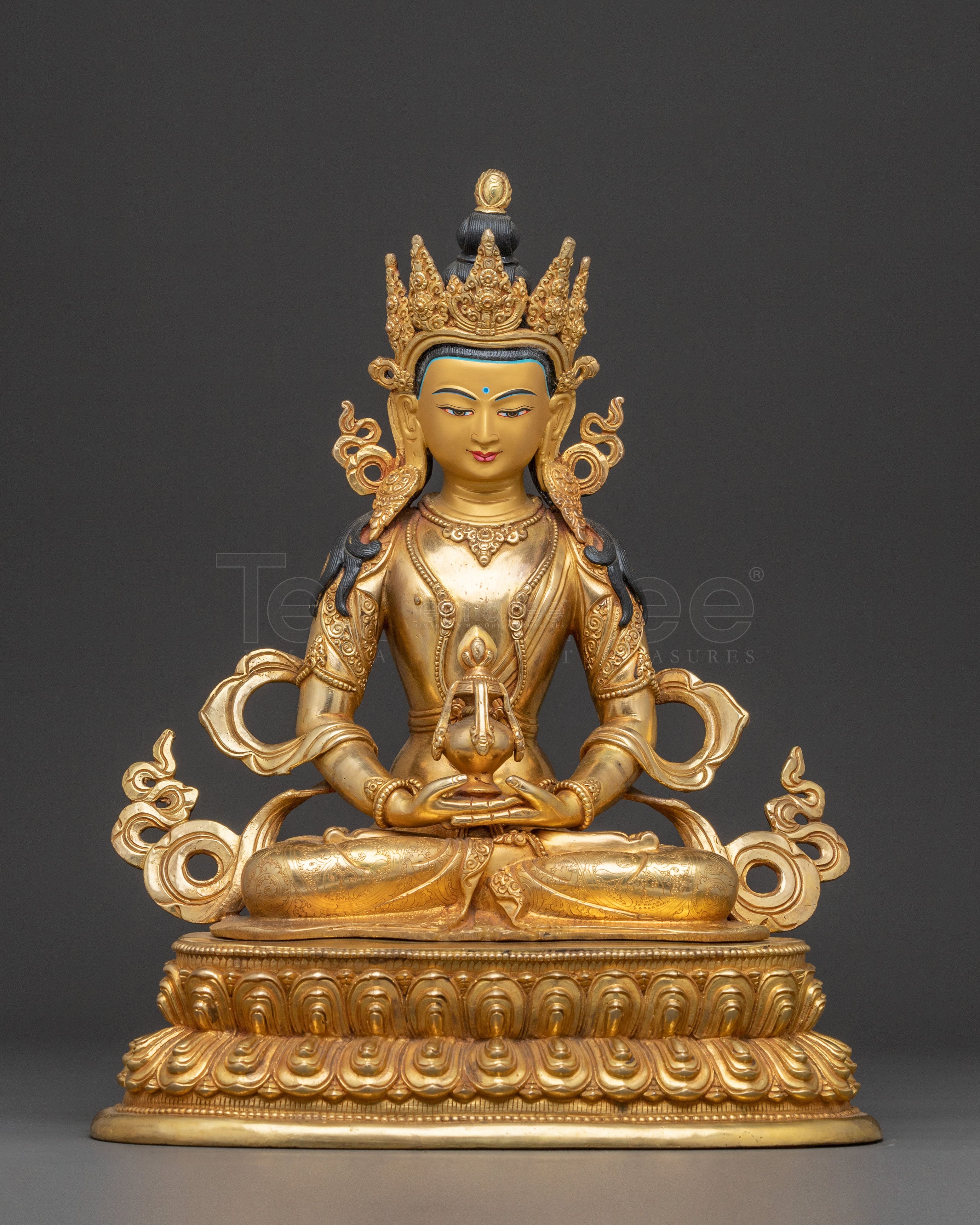 Handcrafted Amitayus Buddha Figurine | Golden Divinity