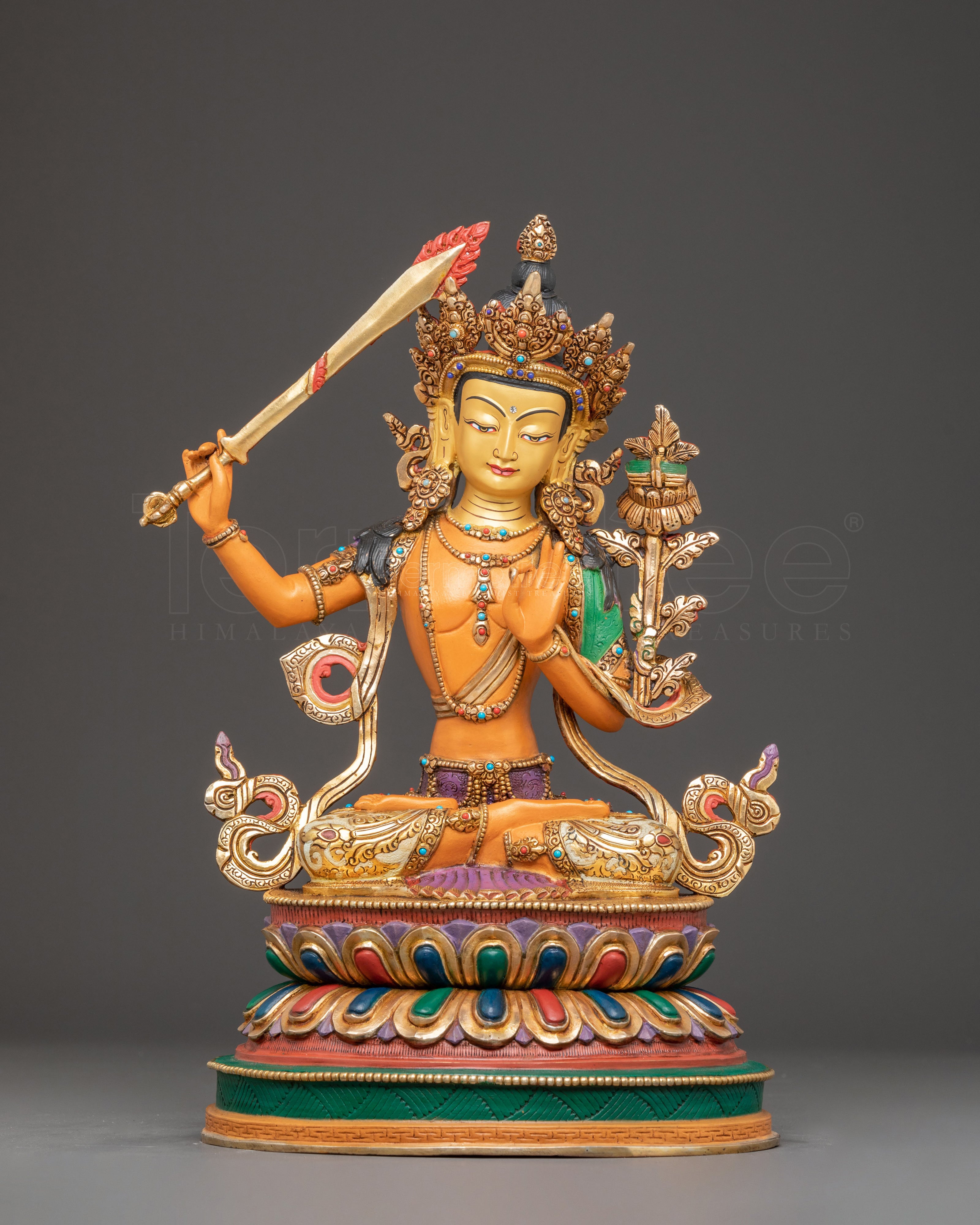 Wisdom Deity Manjushri Copper Statue