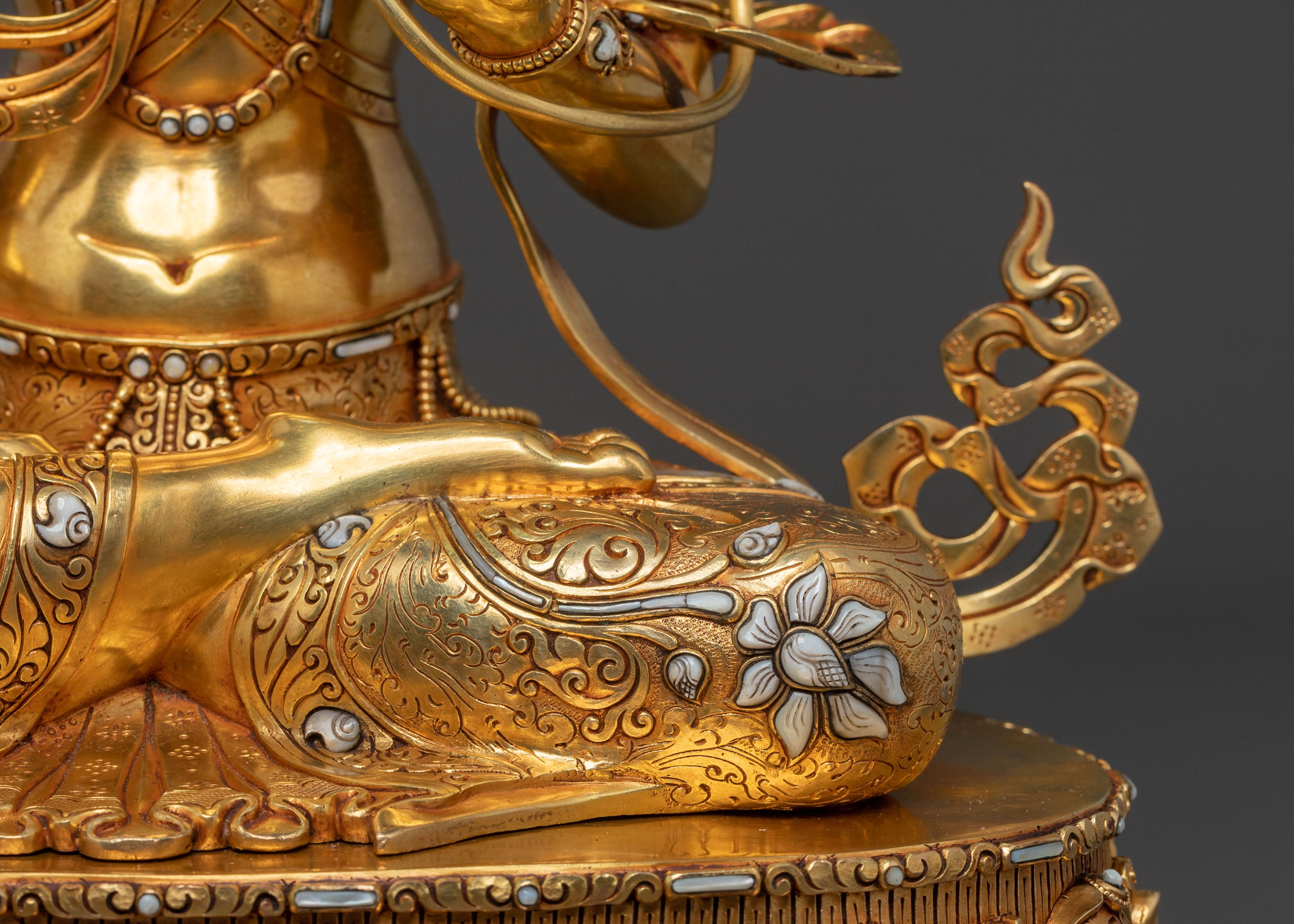 White Tara Healing Figure - 24K Gold Gilded Masterpiece