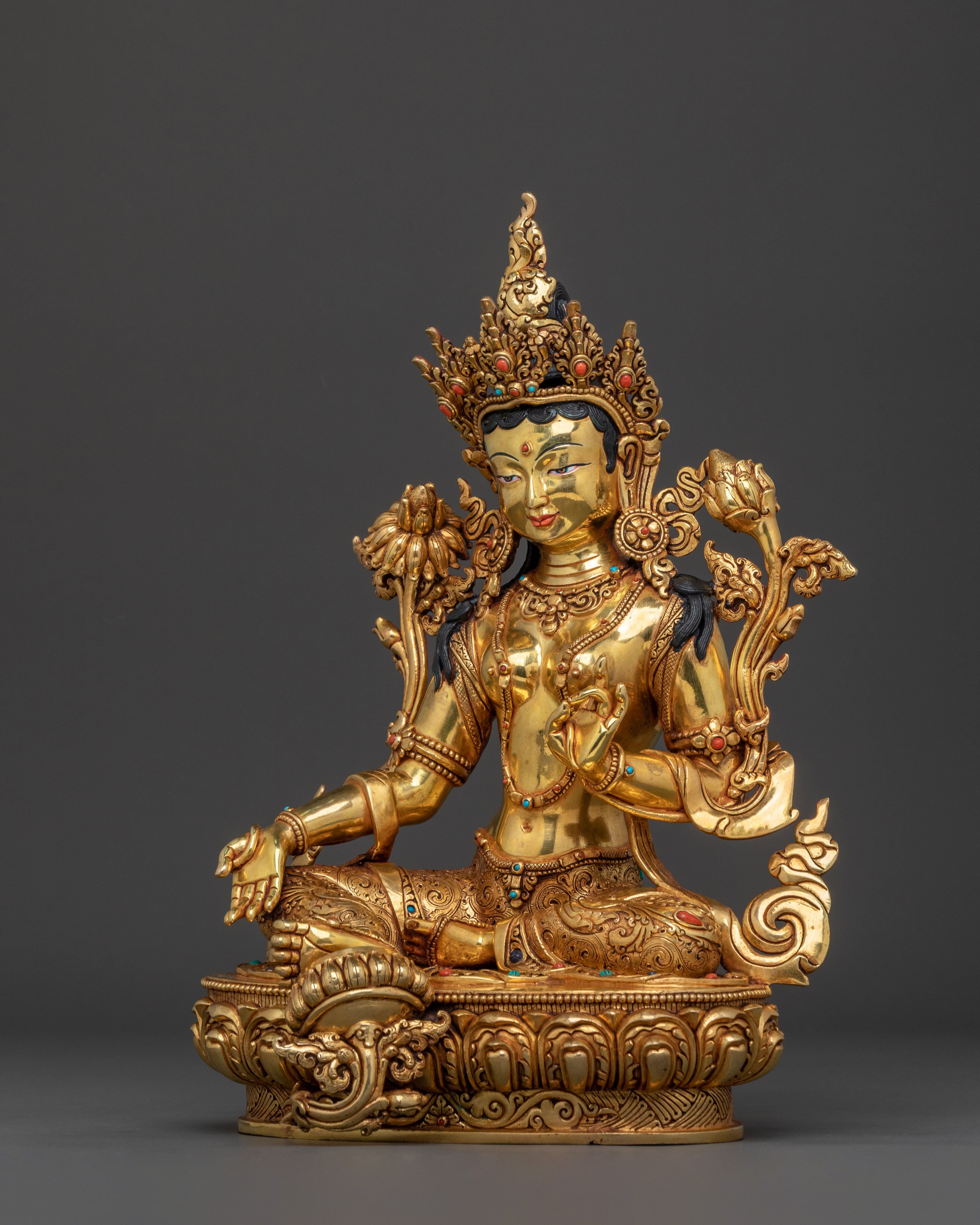 Green Tara Statue for Spiritual Decor | Goddess of Compassion