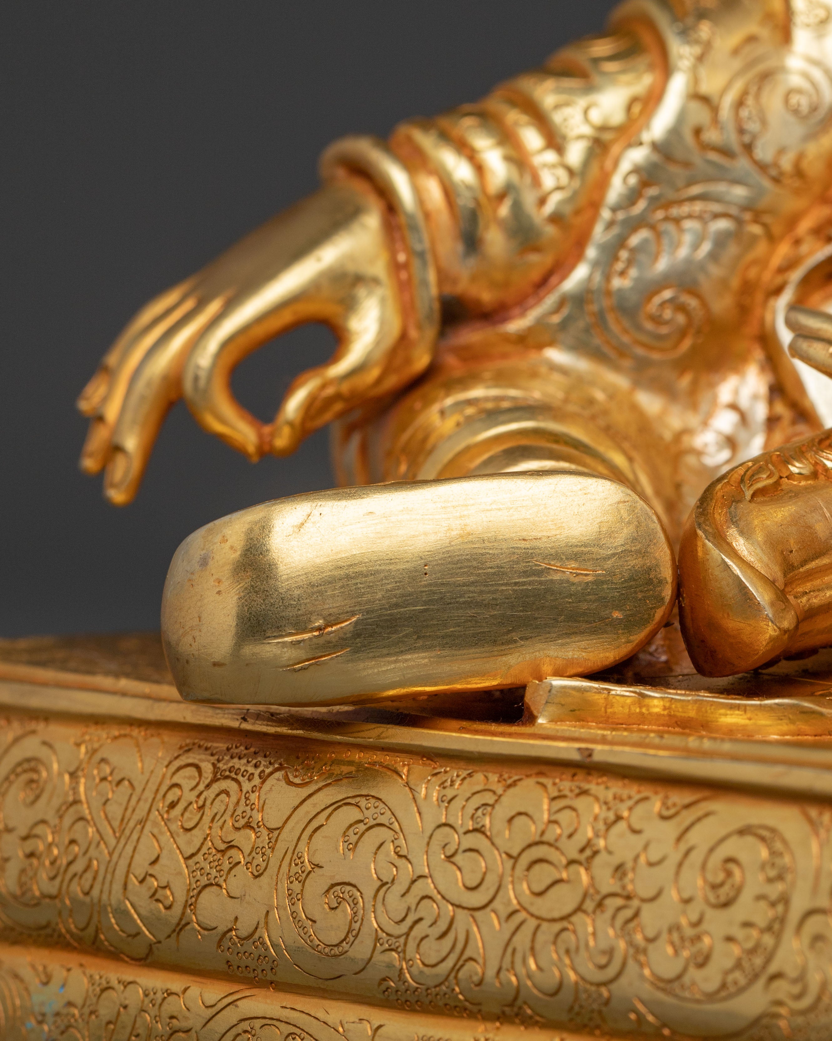 Trisong Detsen Statue | 24K Gold Gilded Dharma Protector