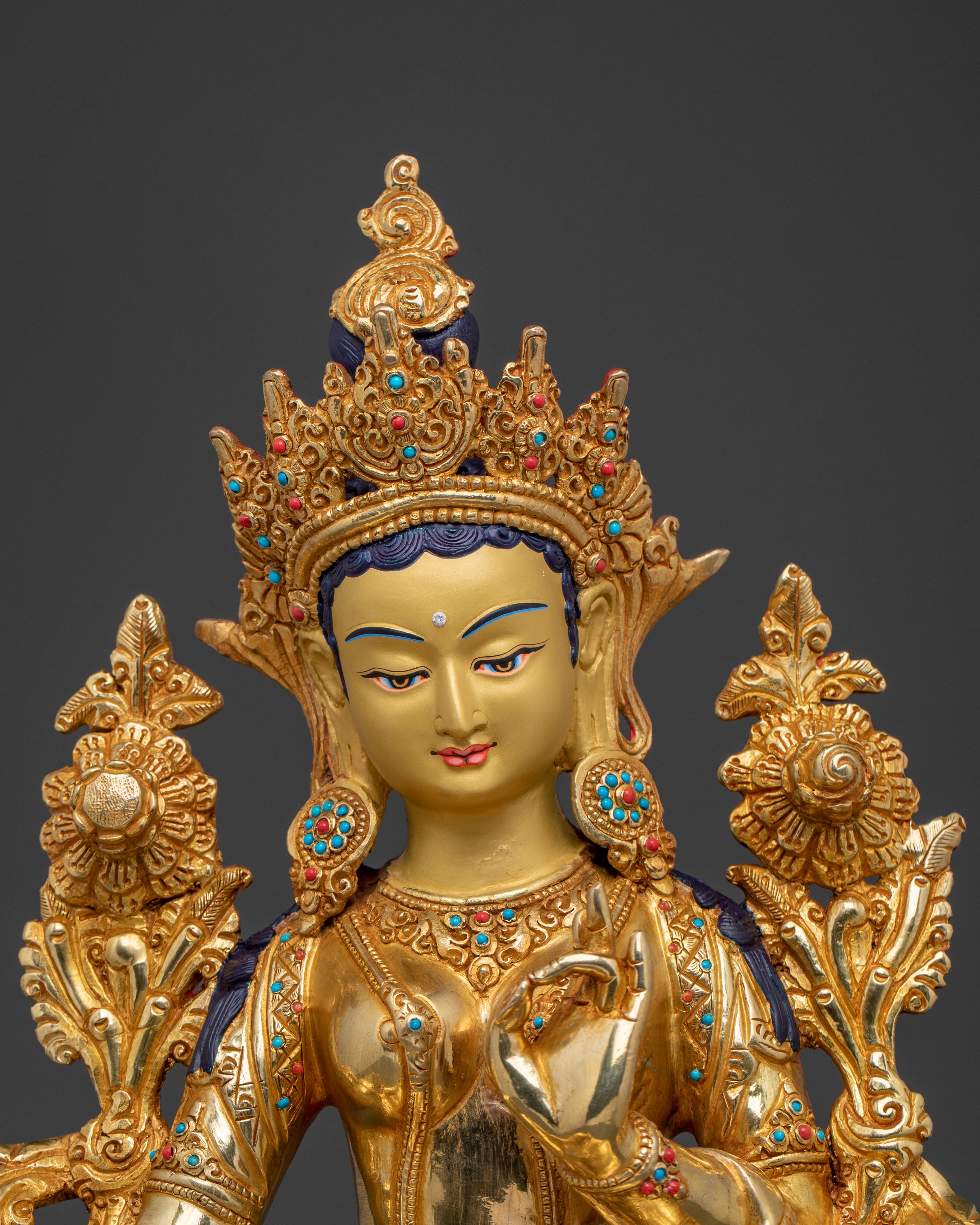 Handcrafted Green Tara Copper Statue | Symbol of Compassion