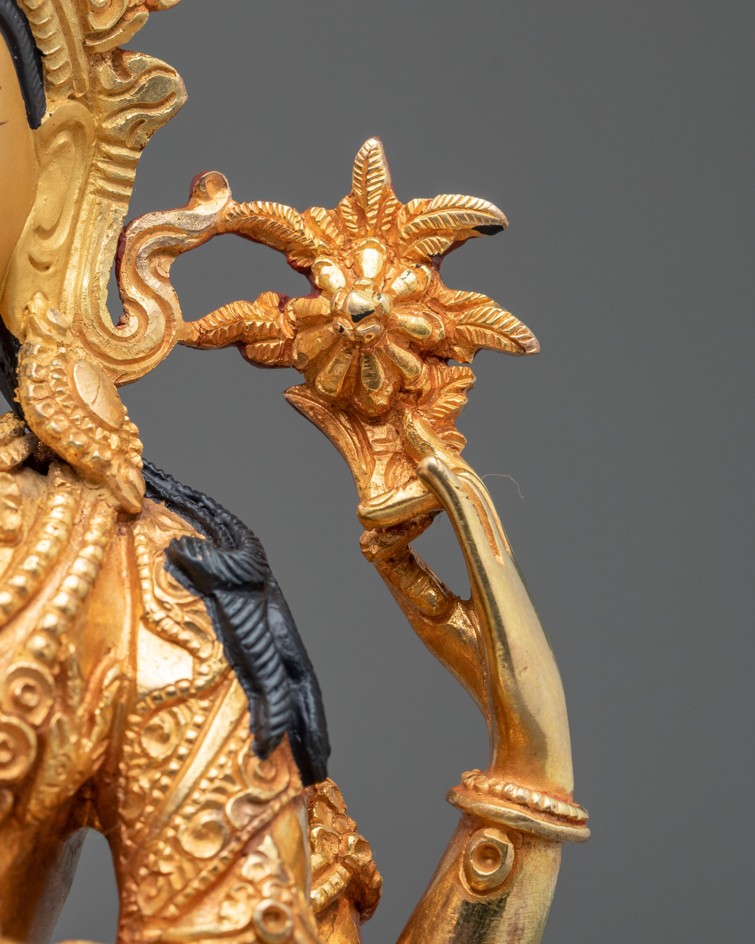 Chenrezig Tibetan Deity Statue | 24K Gold Gilded Sculpture