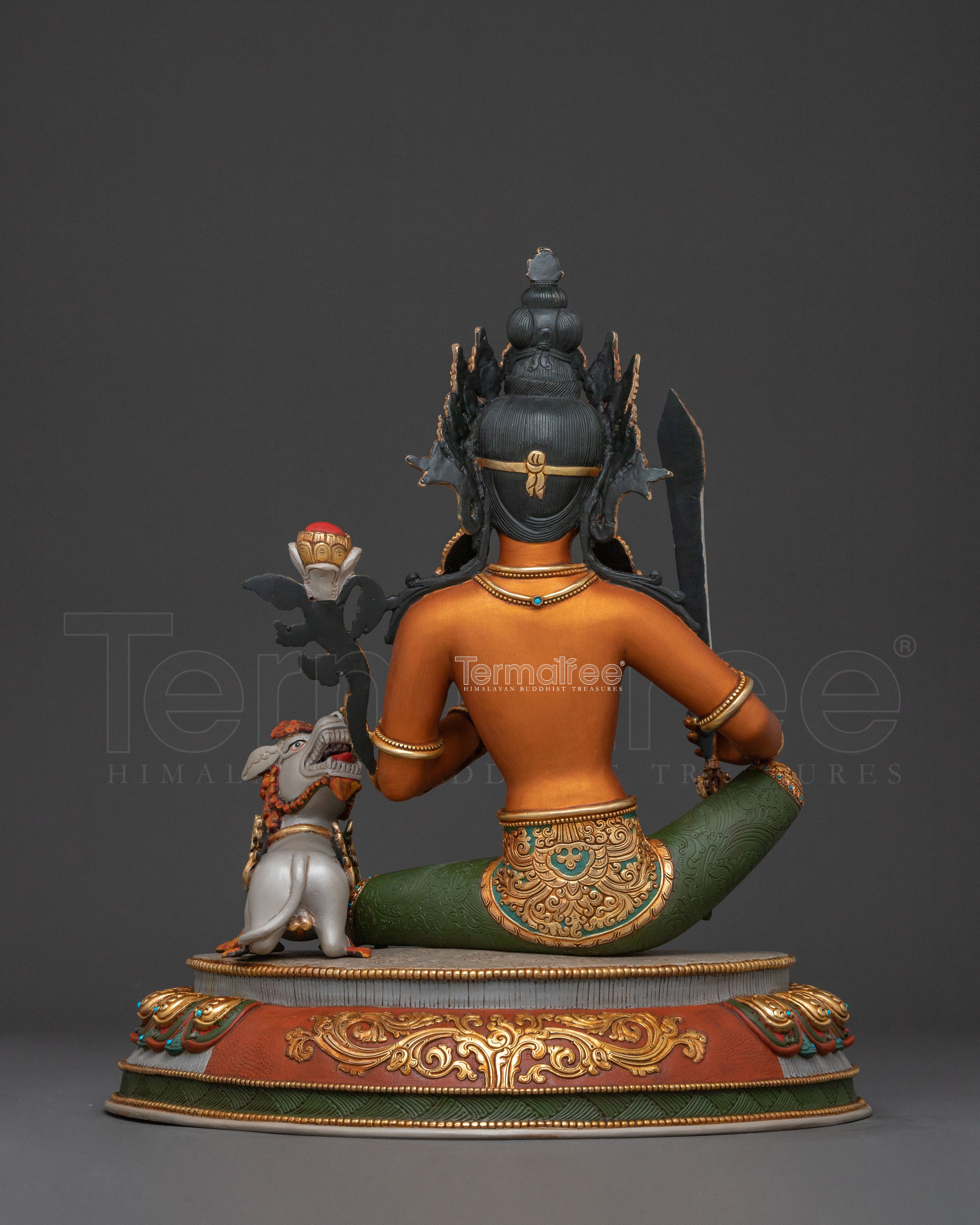 Simhanada Manjushri Buddhist Handcrafted Statue