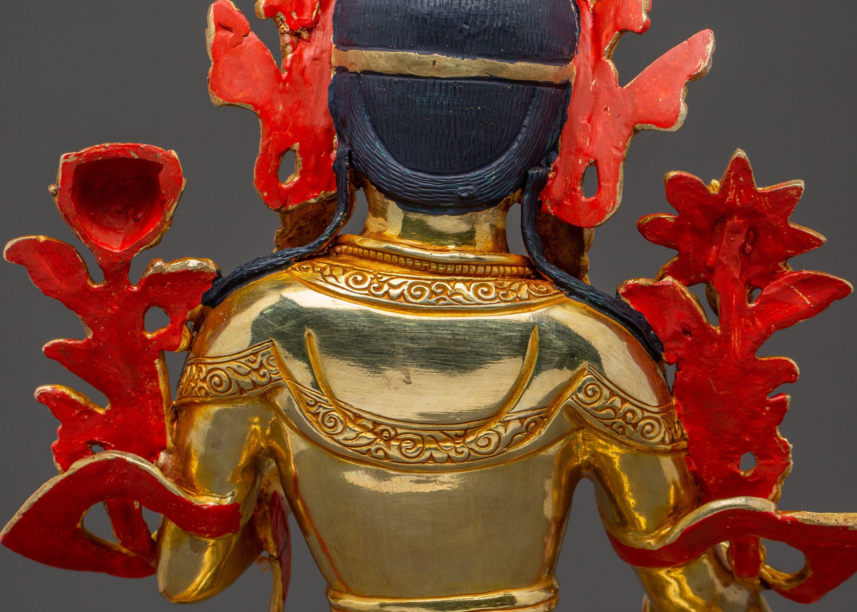 Green Tara Statue: Mother of Compassion - Radiant Gold Gilded