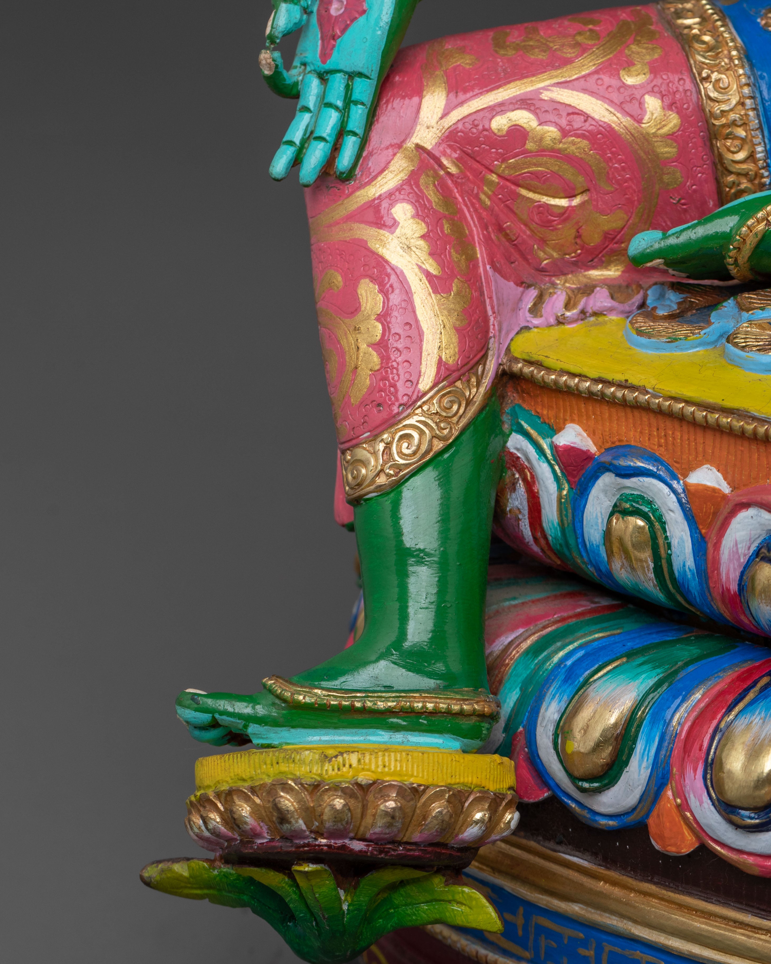 Hand Carved Green Tara Sculpture | Goddess of Compassion & Protection