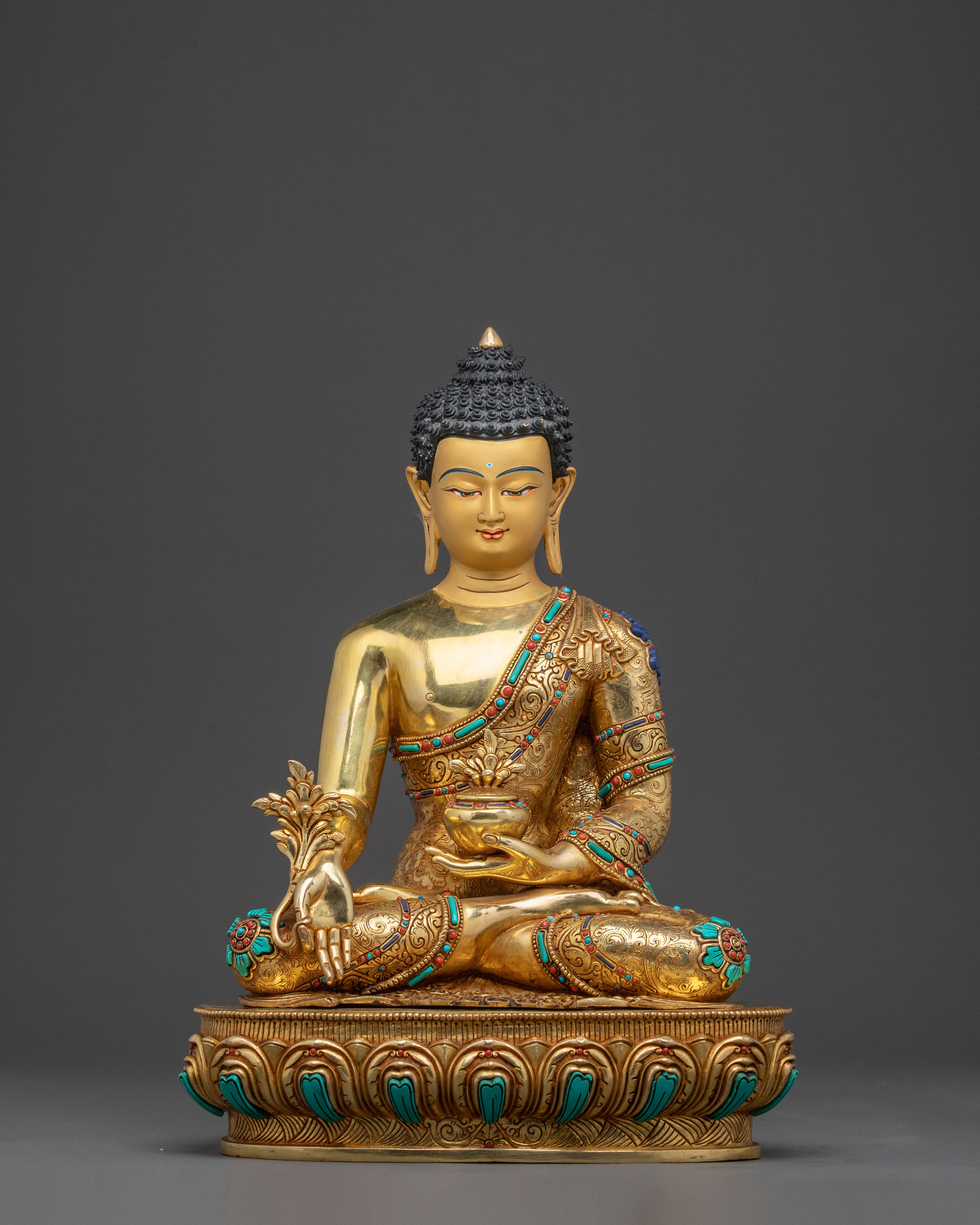 Medicine Buddha (Bhaishajyaguru) Golden Statue