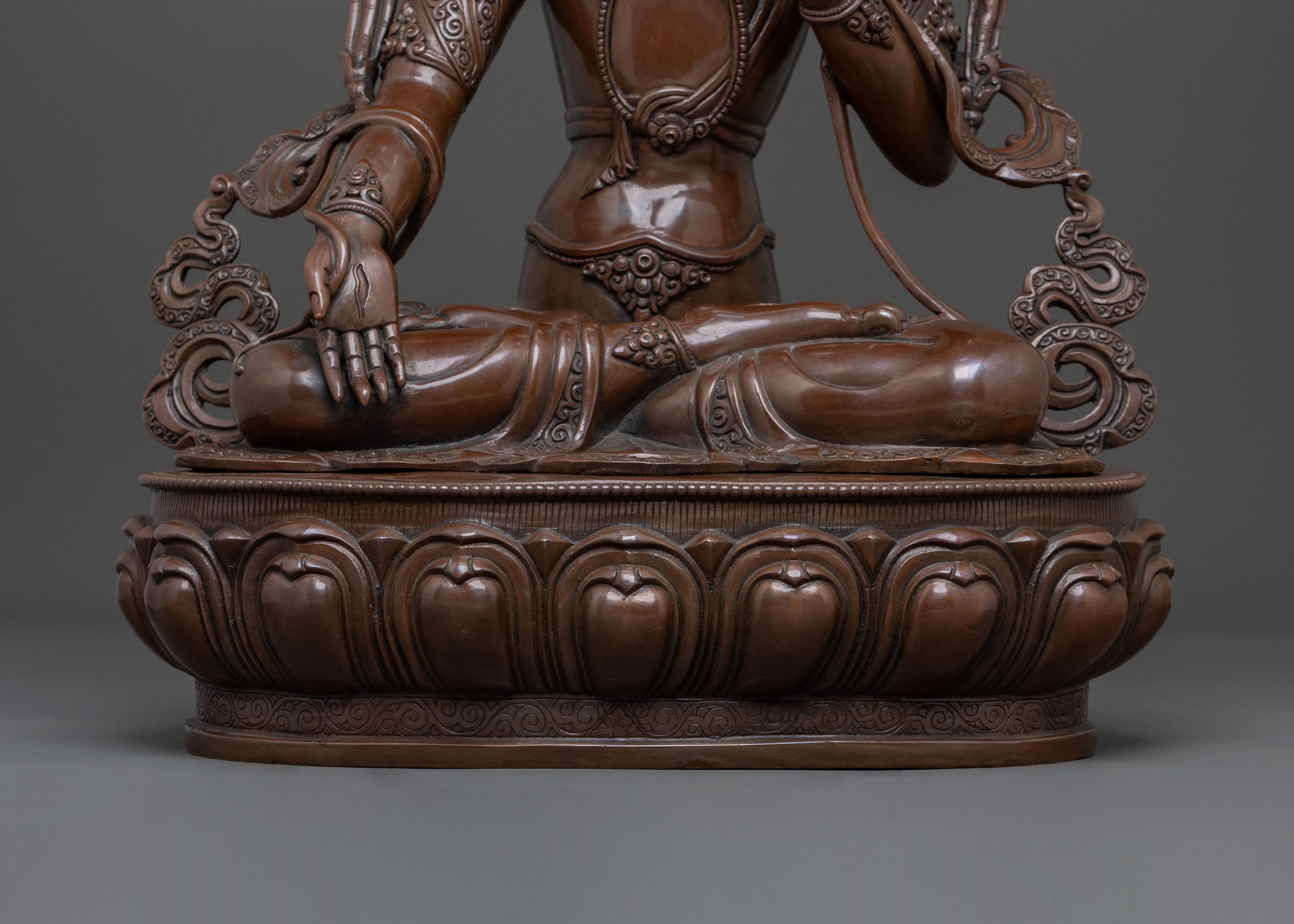 Goddess White Tara Statue | Oxidized Copper Figurine