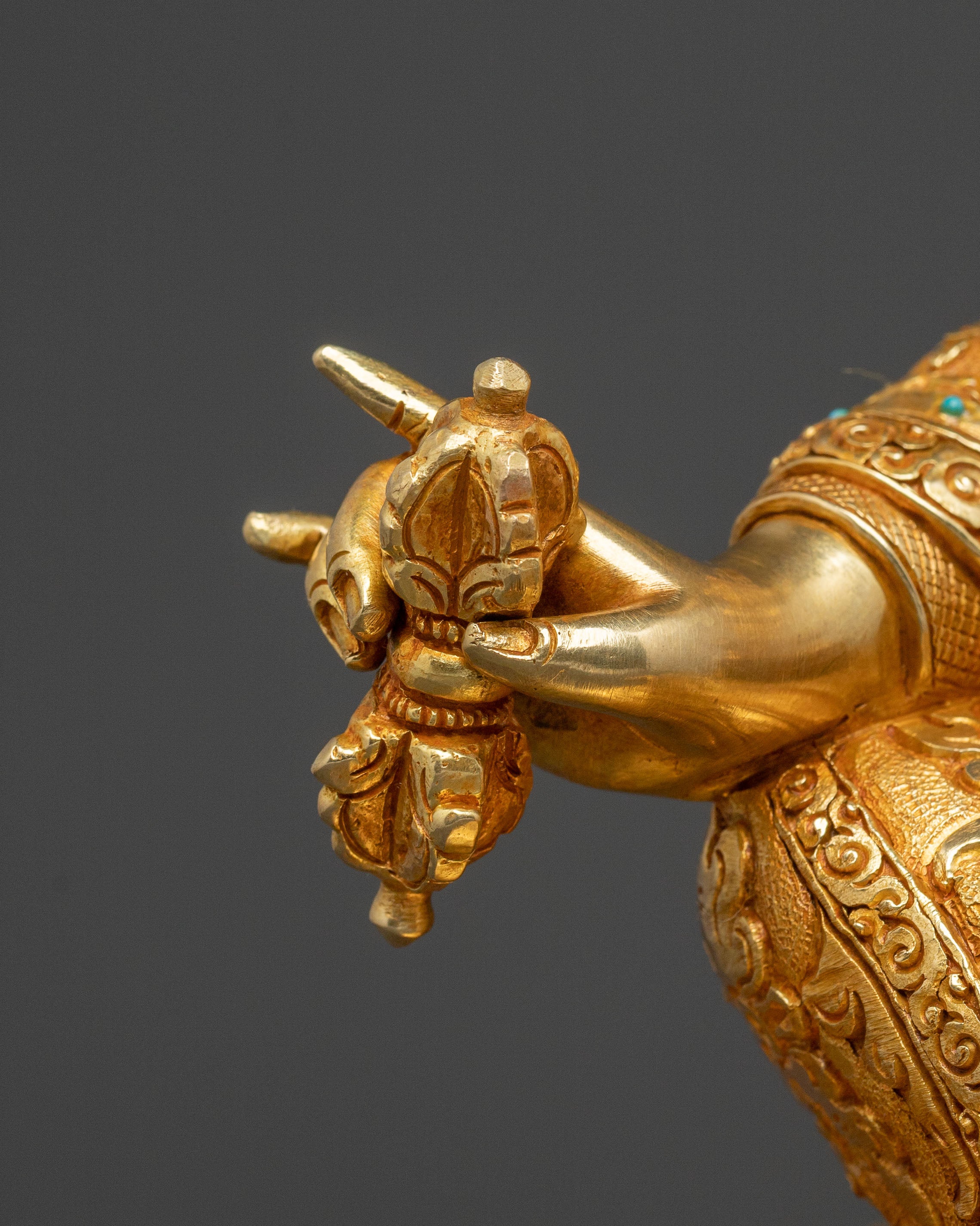 Guru Rinpoche Buddhist Statue | 24K Gold Gilded Icon