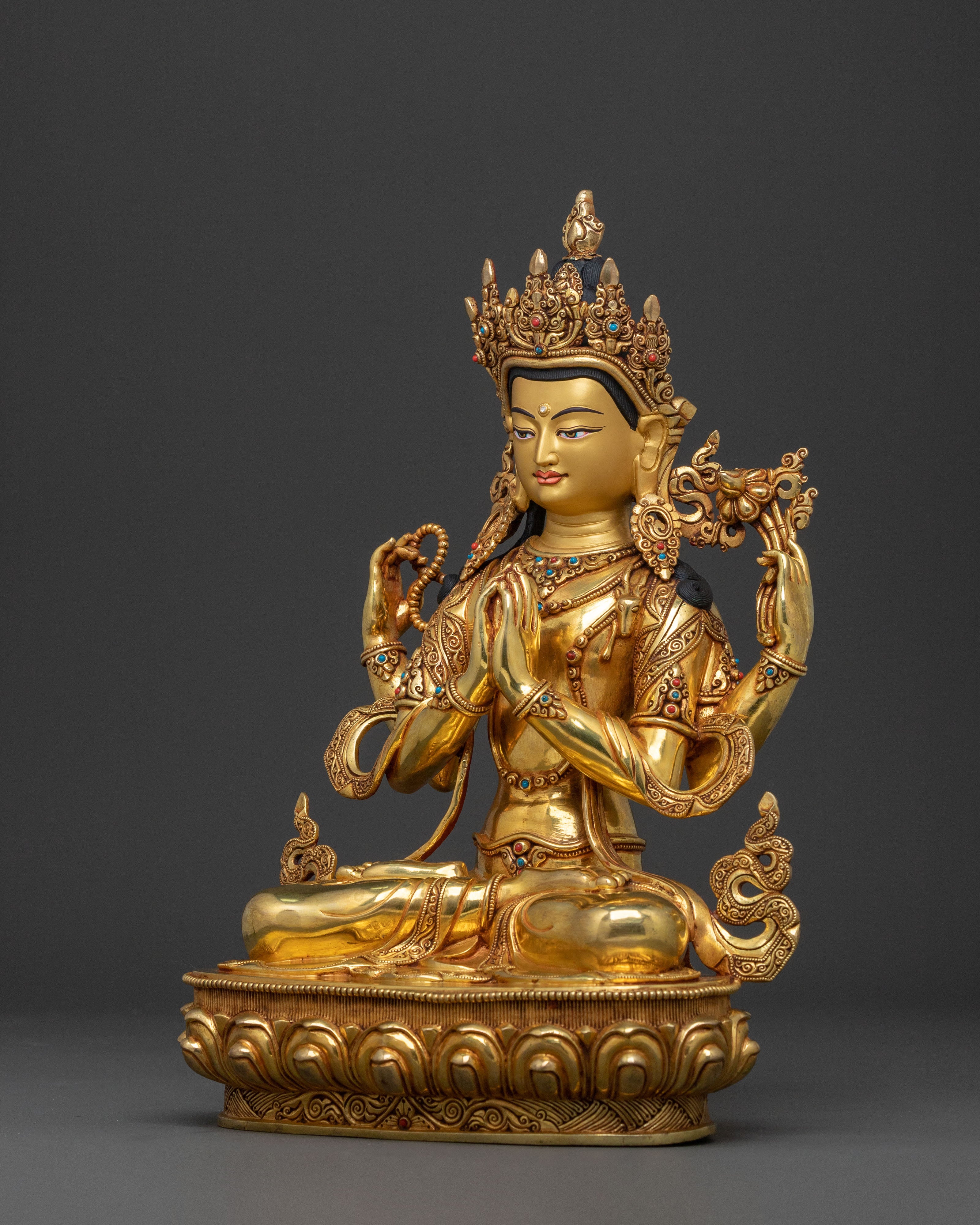 Handcrafted Chenrezig Statue | Altar Home Decor