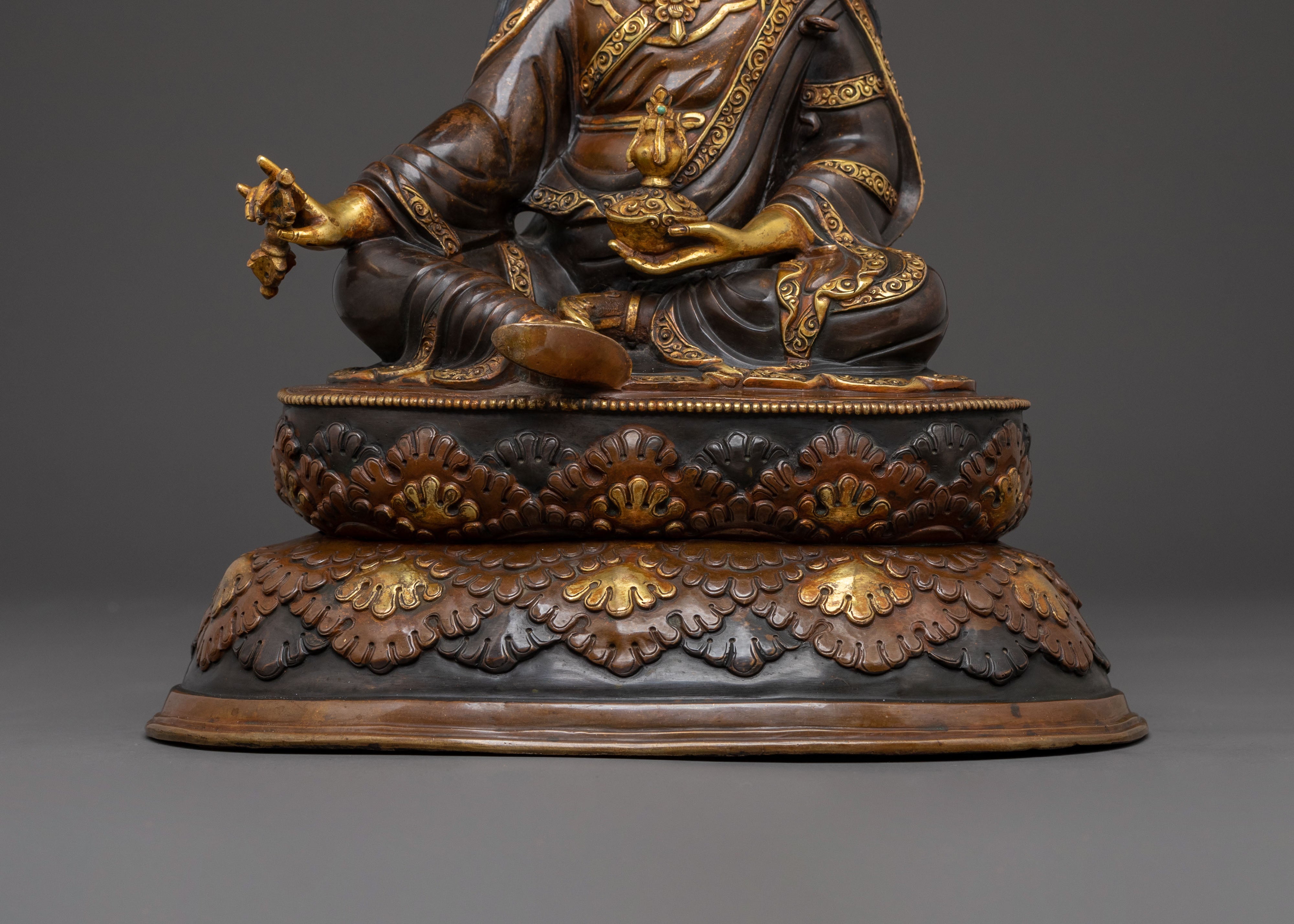 Guru Rinpoche Statue | 24K Gold Gilded Teacher Icon