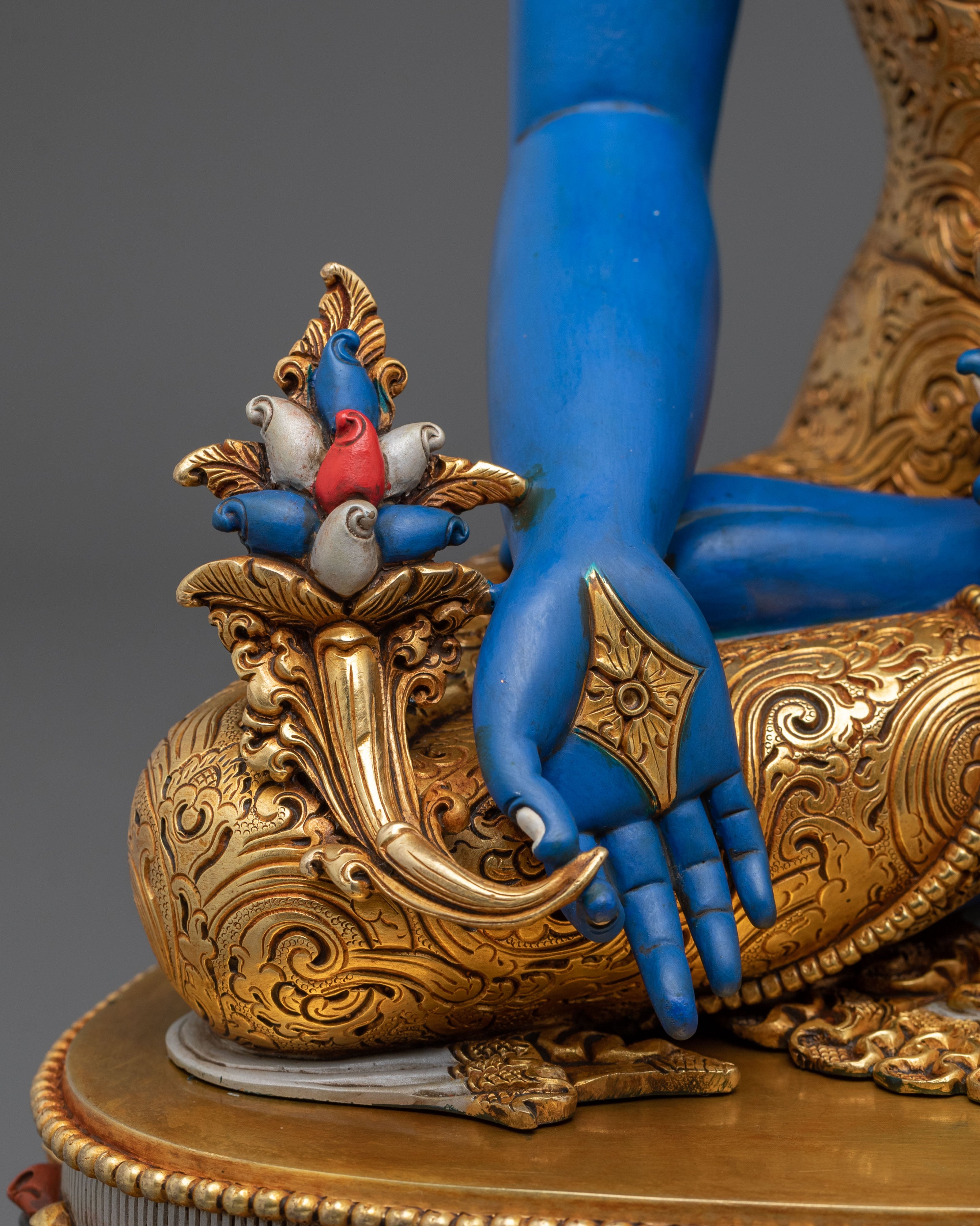 Medicine Buddha Healing Lineage Statue | 24K Gold Gilded