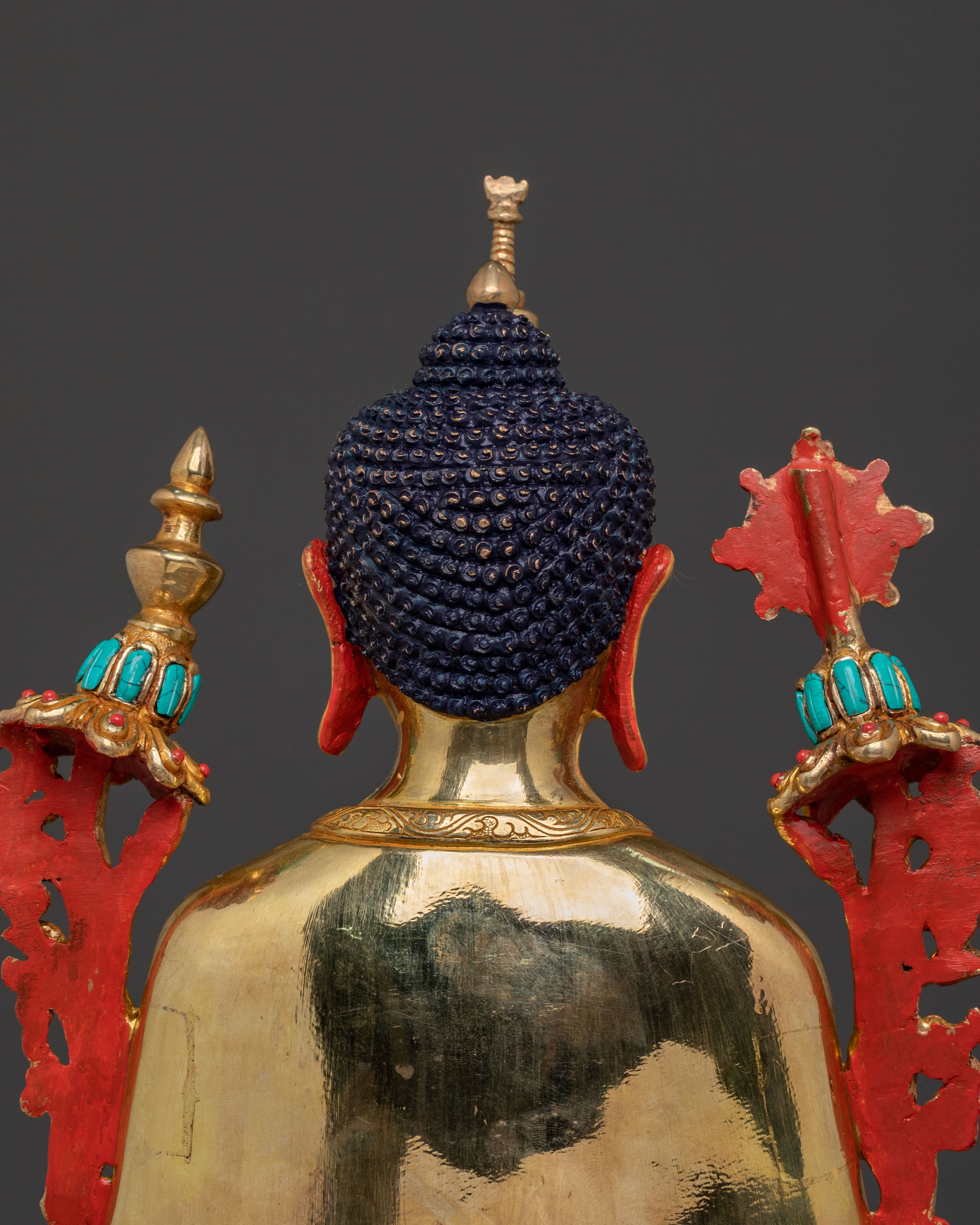 Maitreya Buddha Altar Statue | 24K Gold Gilded Icon