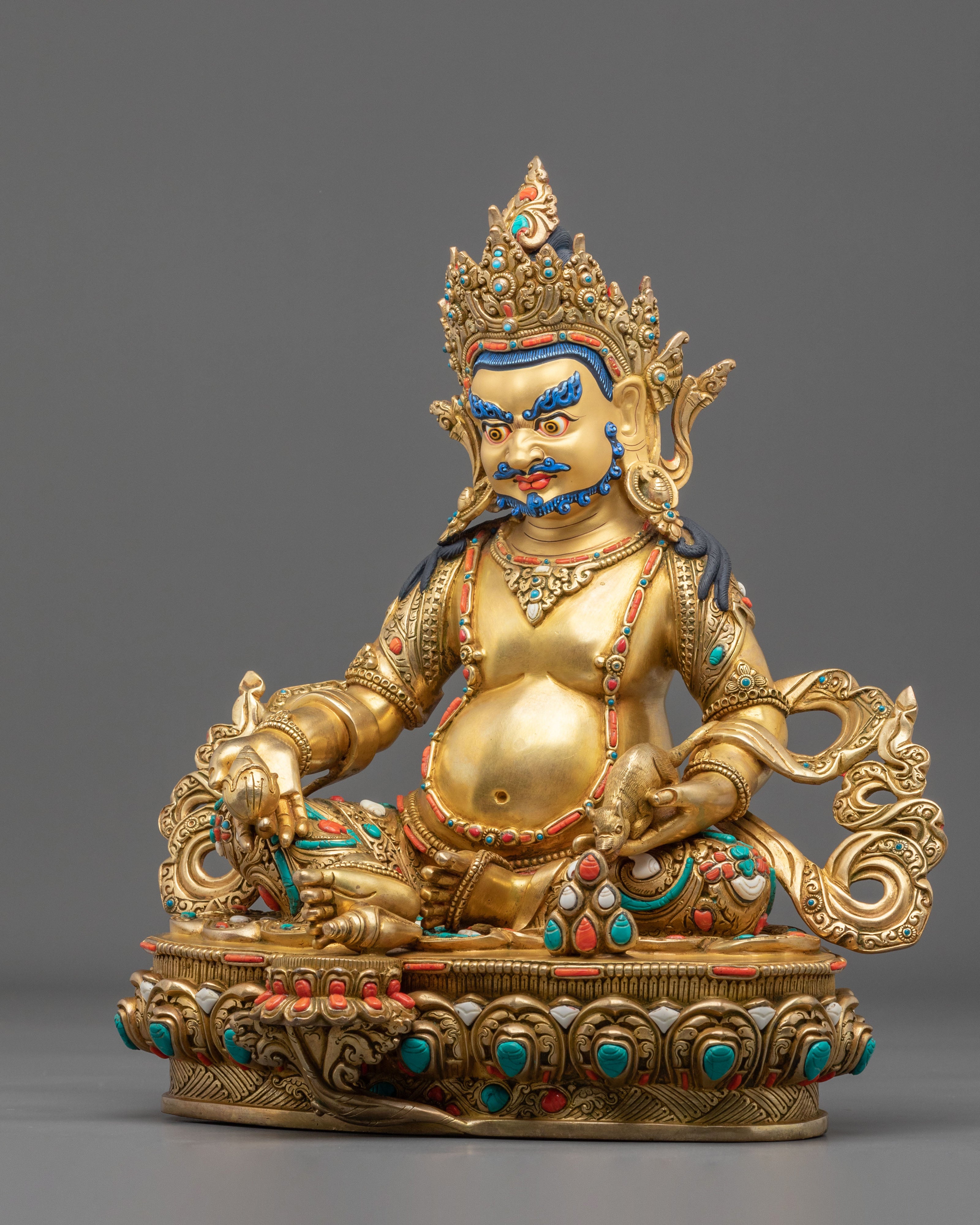 Tibetan Deity Dzambhala Copper Sculpture | Home Decor