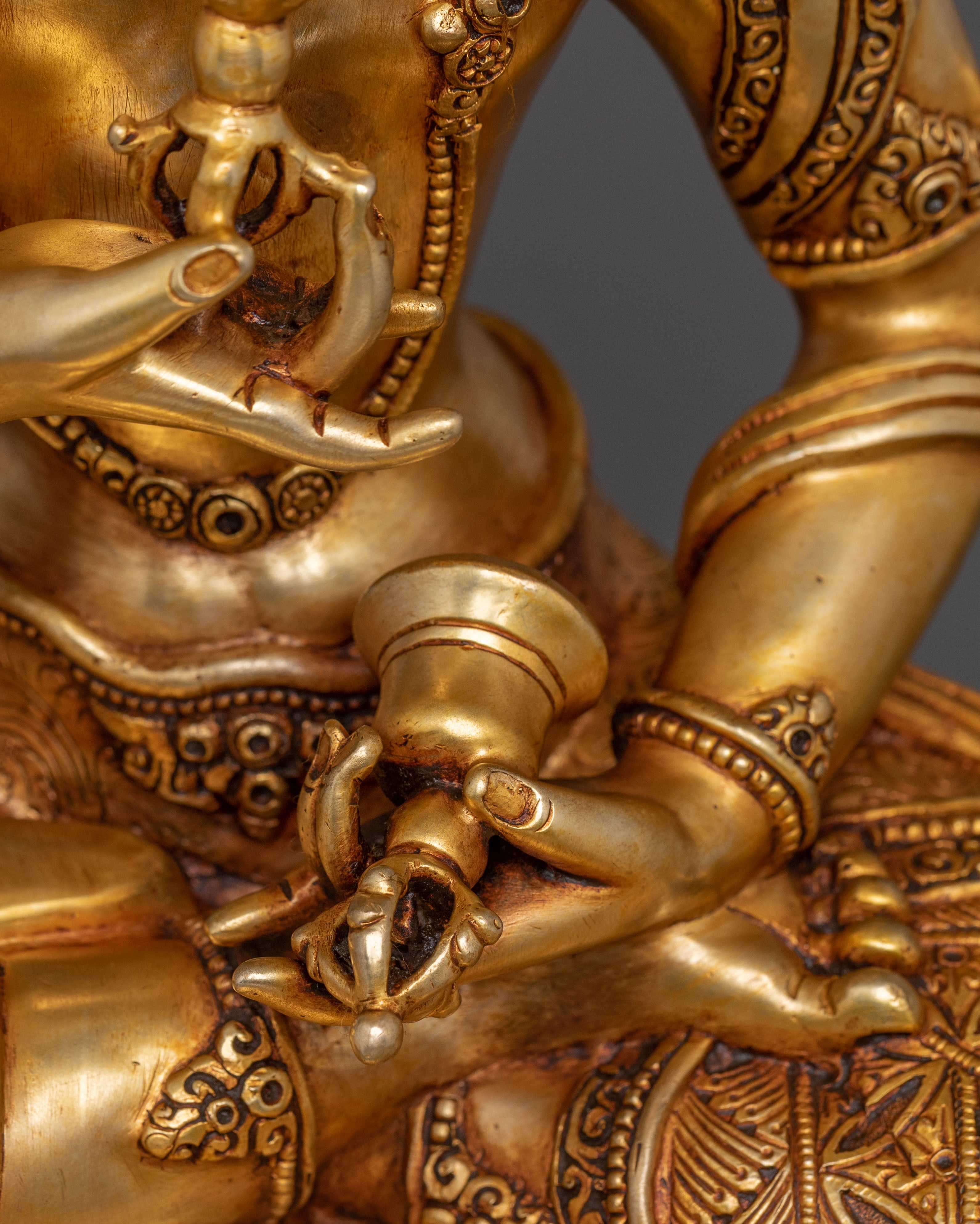 Exquisite Gold Gilded Purification and Healing Statue of Vajrasattva