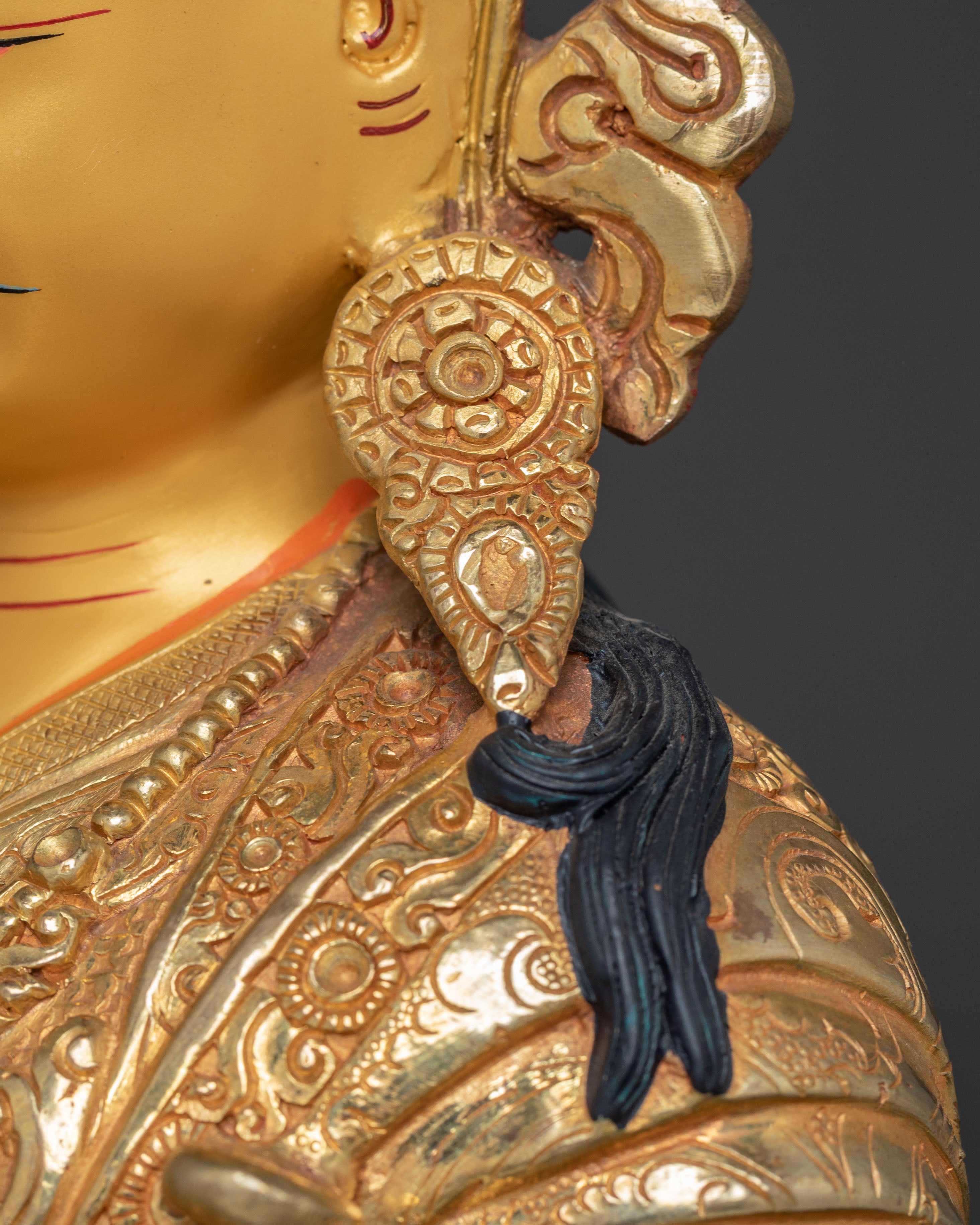 Golden Lotus Born Guru Rinpoche Statue