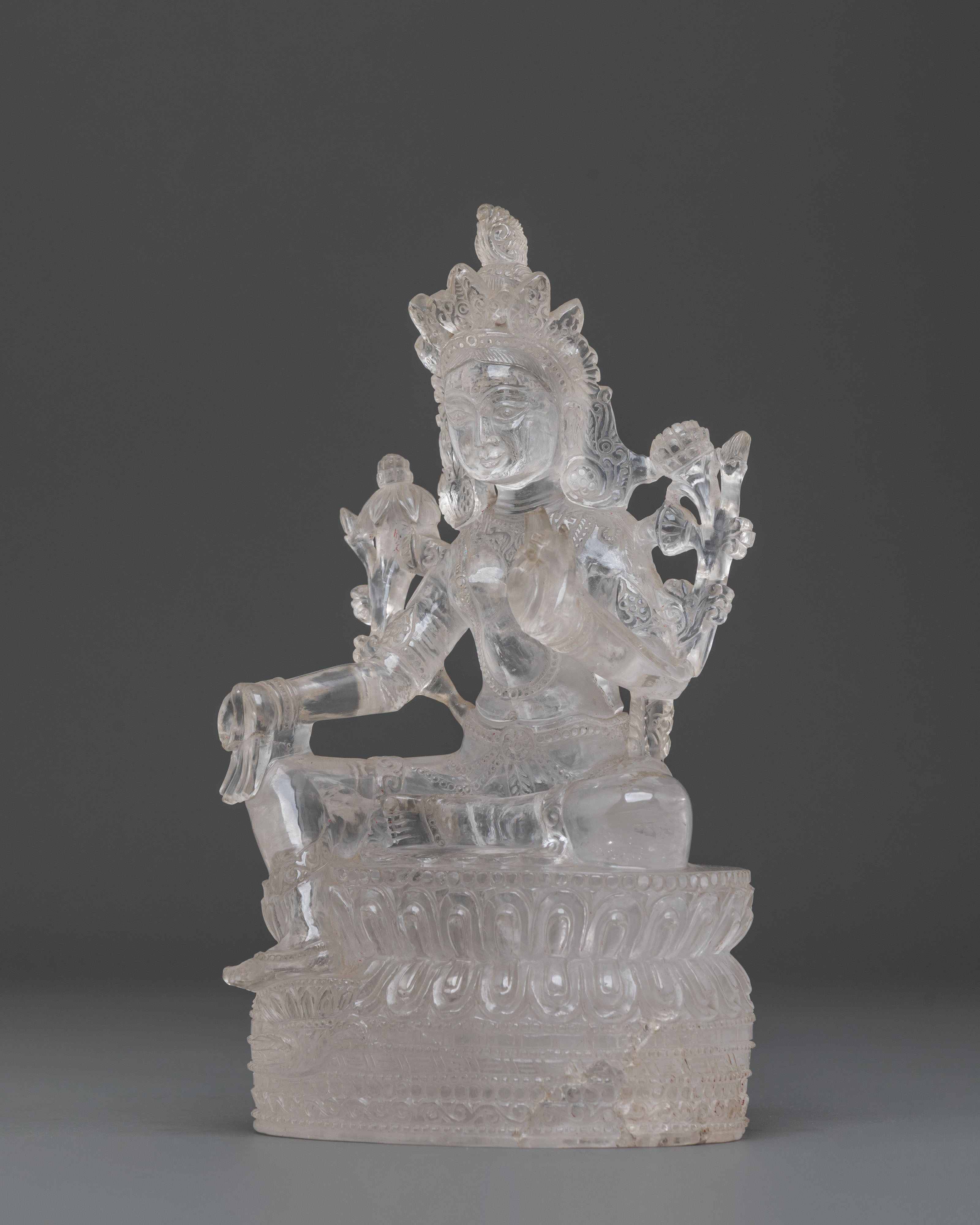 Green Tara Crystal Statue: Peaceful Figure