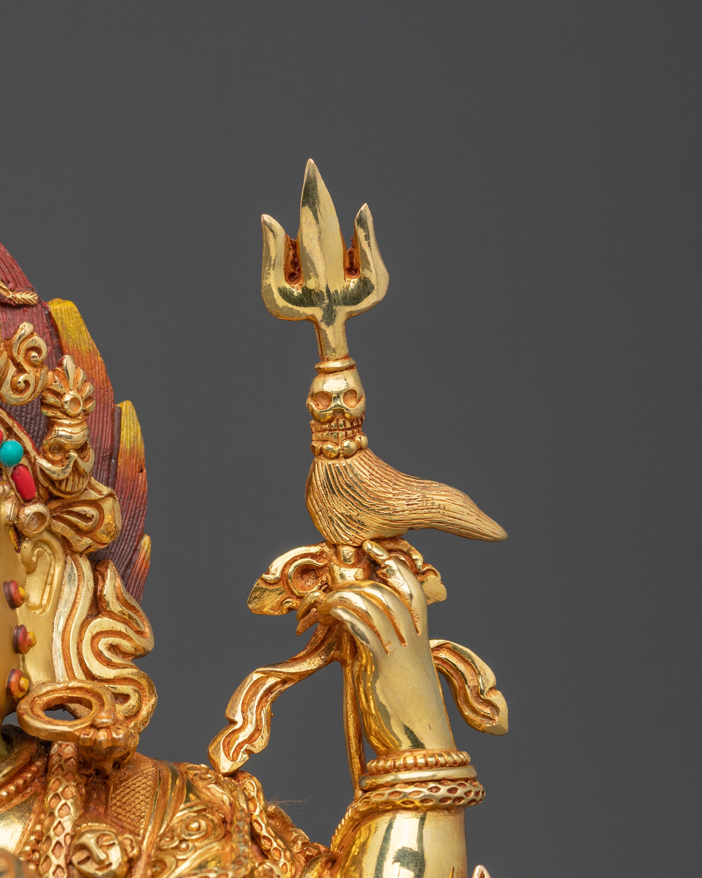 Chaturbhuja Mahakala With Consort Statue: Protector of Dharma