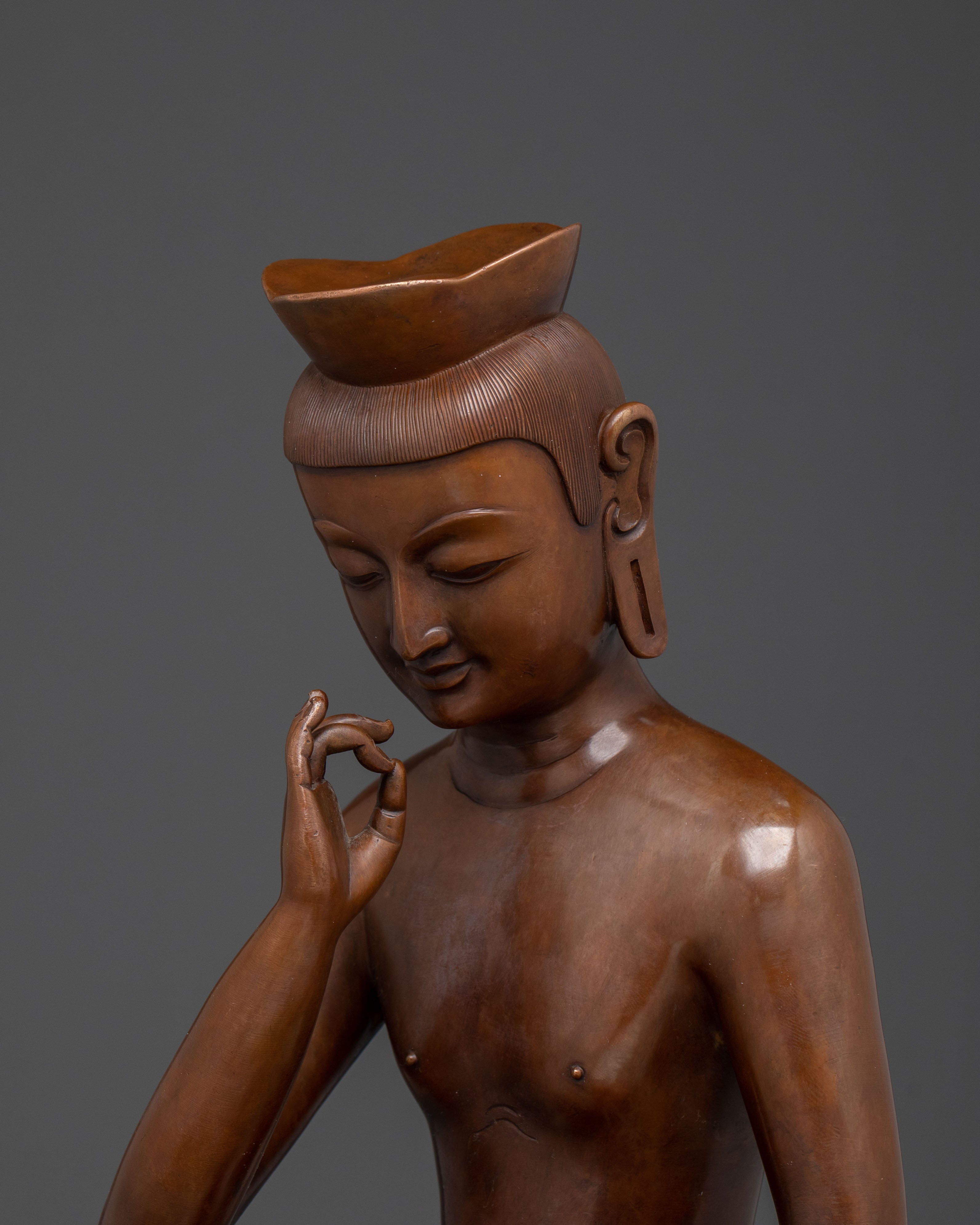 Maitreya Buddha Statue | Oxidized Copper Buddhist Sculpture