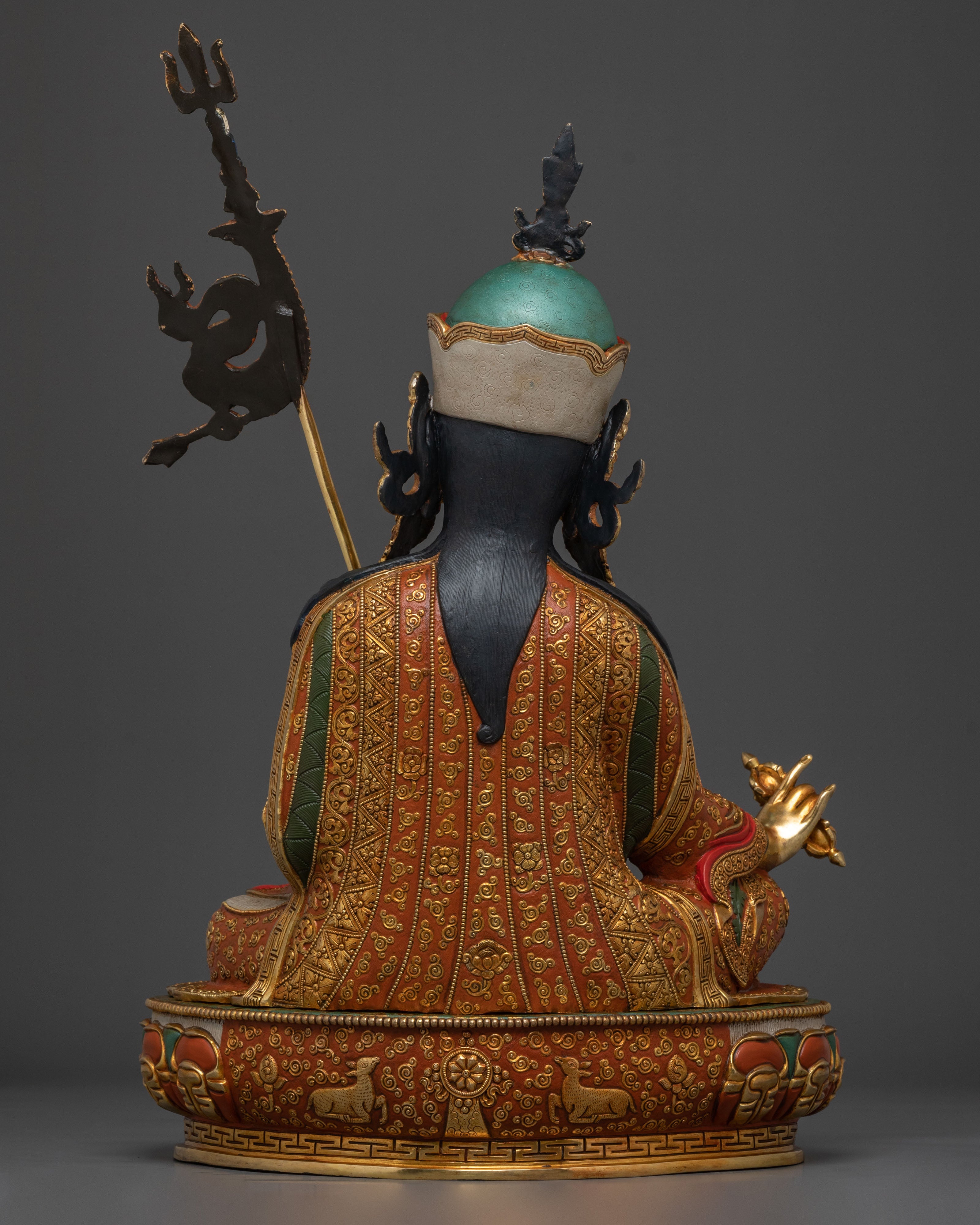 Guru Rinpoche Vajrayana Master Sculpture | Tibetan Buddhist Altar Decor