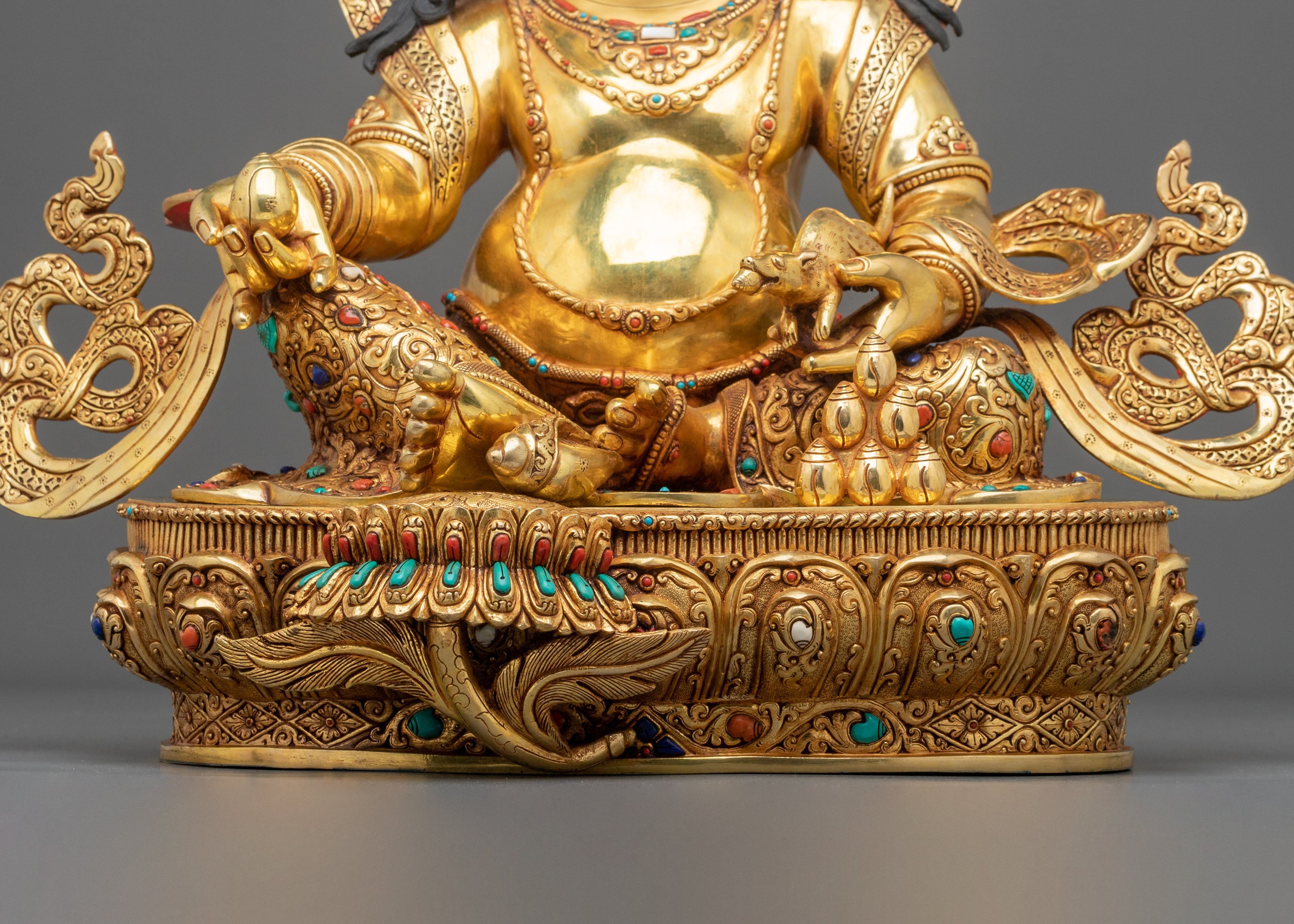 Dzambhala 24K Gold-Coated Statue | Nepalese Craftsmanship