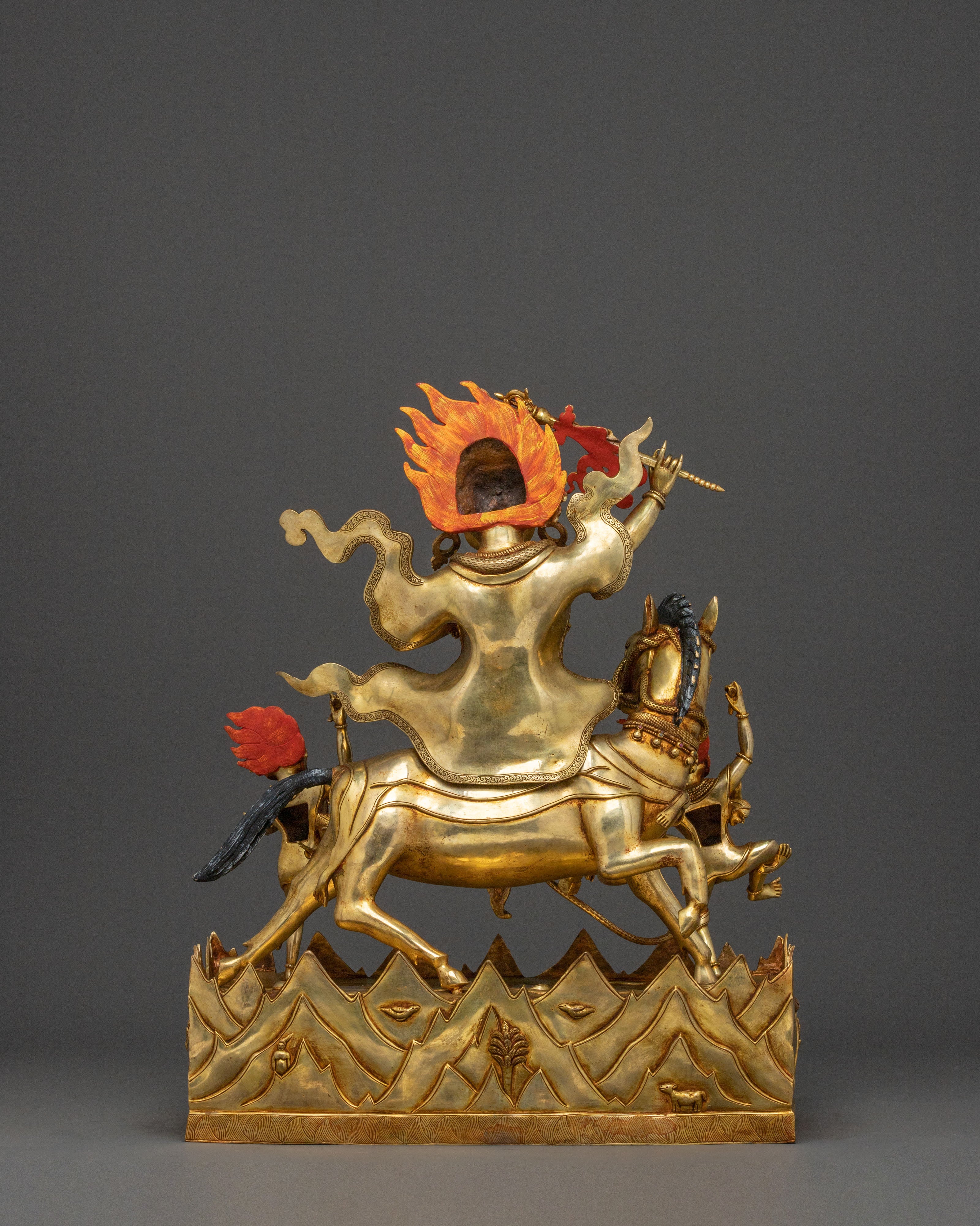 Palden Lhamo Wrathful Figure: Masterfully Gilded Protector