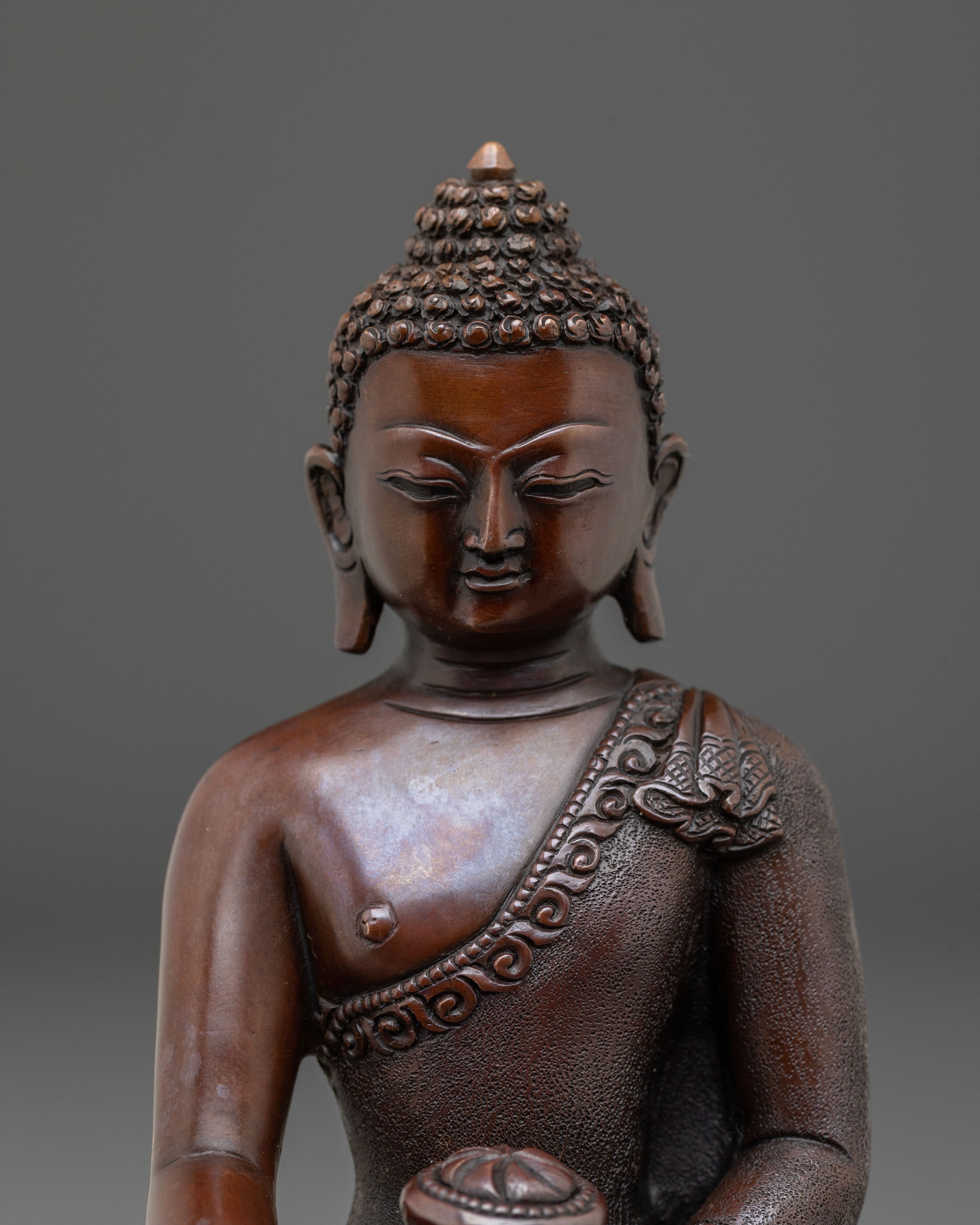 Shakyamuni Buddha Oxidized Copper Statue | Serene Craftsmanship