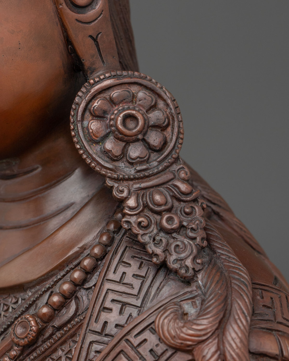 Tibetan Guru Rinpoche Oxidized Sculpture | Symbol of Wisdom Protection and Blessings