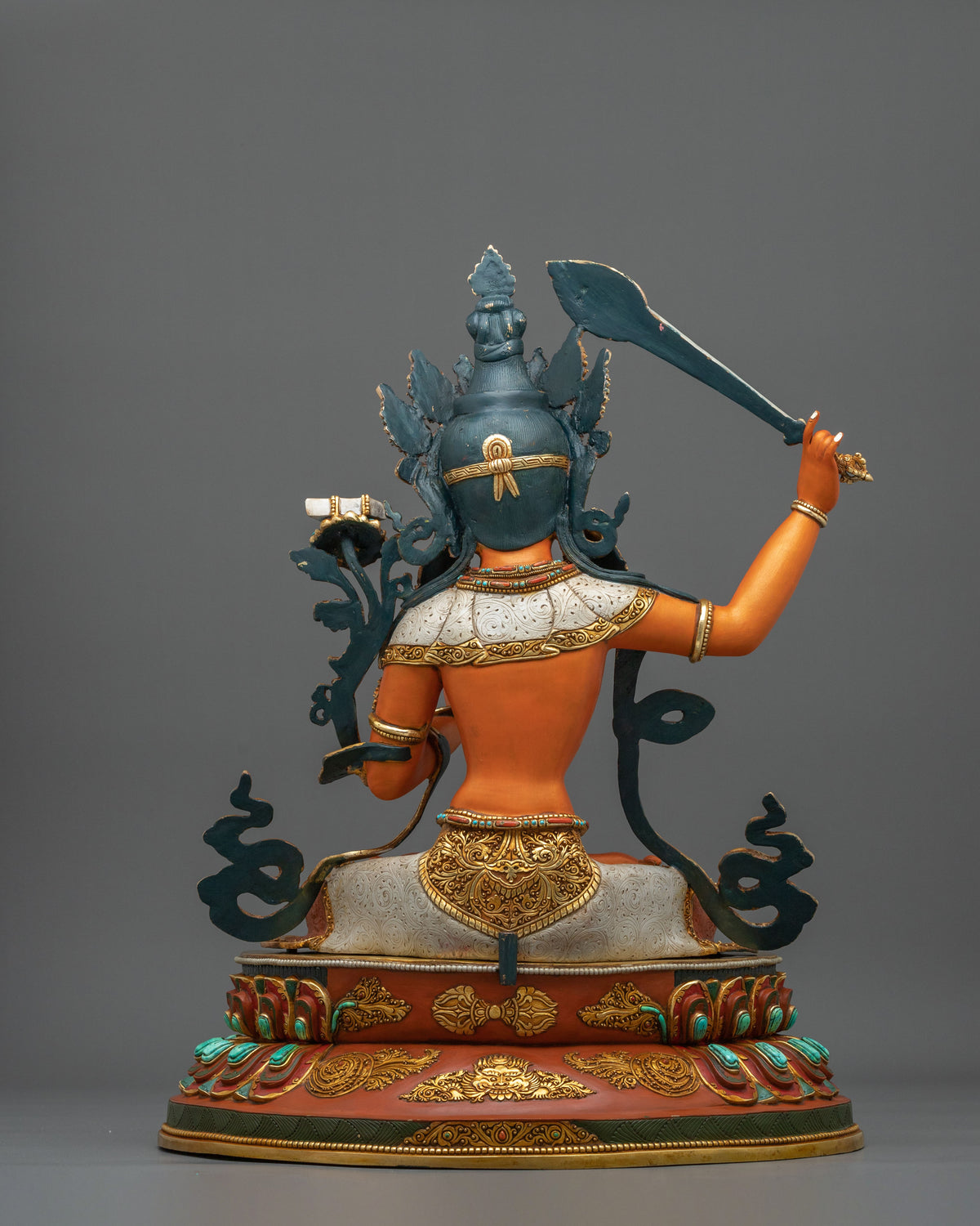Manjushri Statue with 24K Gold Gilding | Made in Nepal