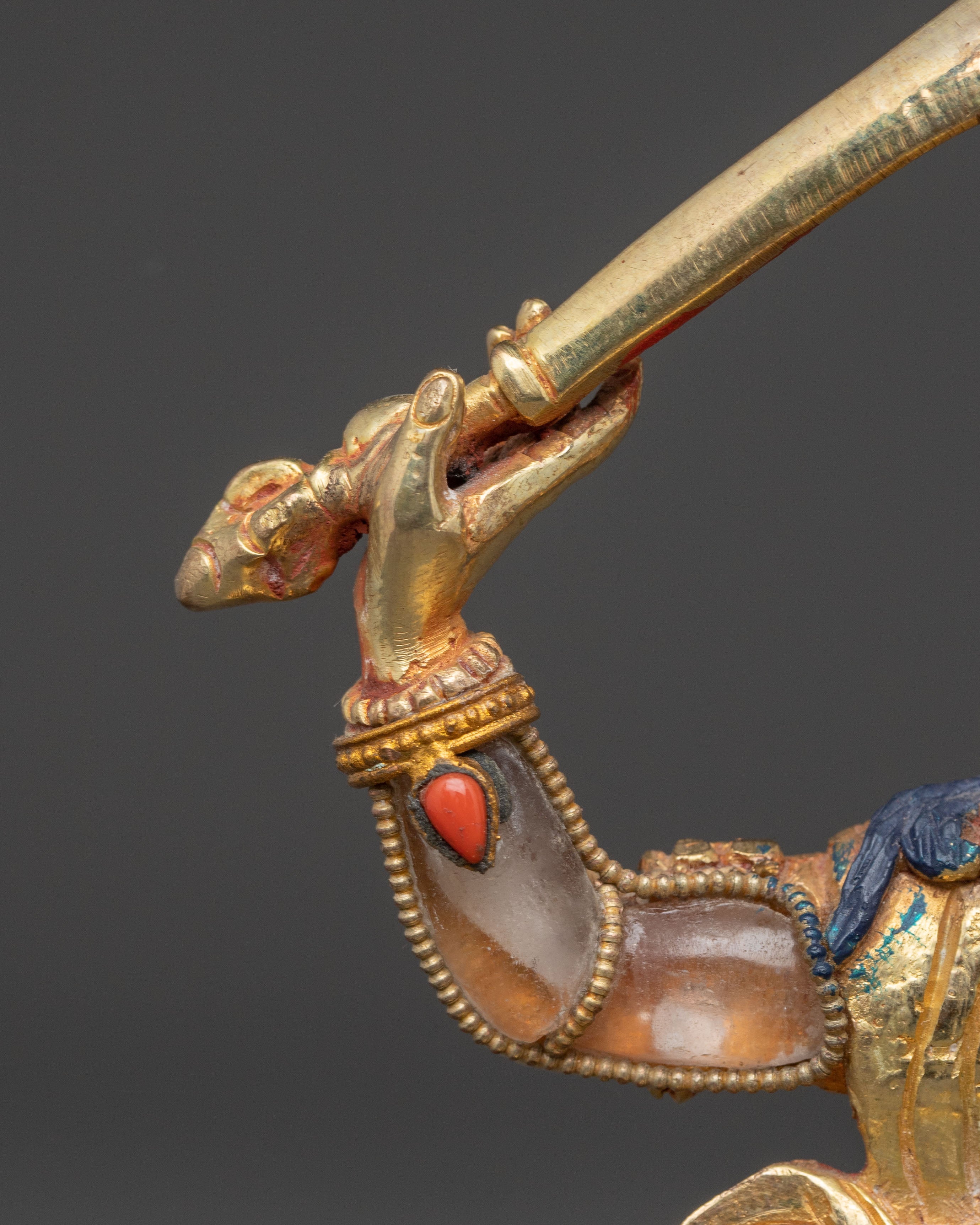 Handcrafted Crystal Bodhisattva Manjushri Statue