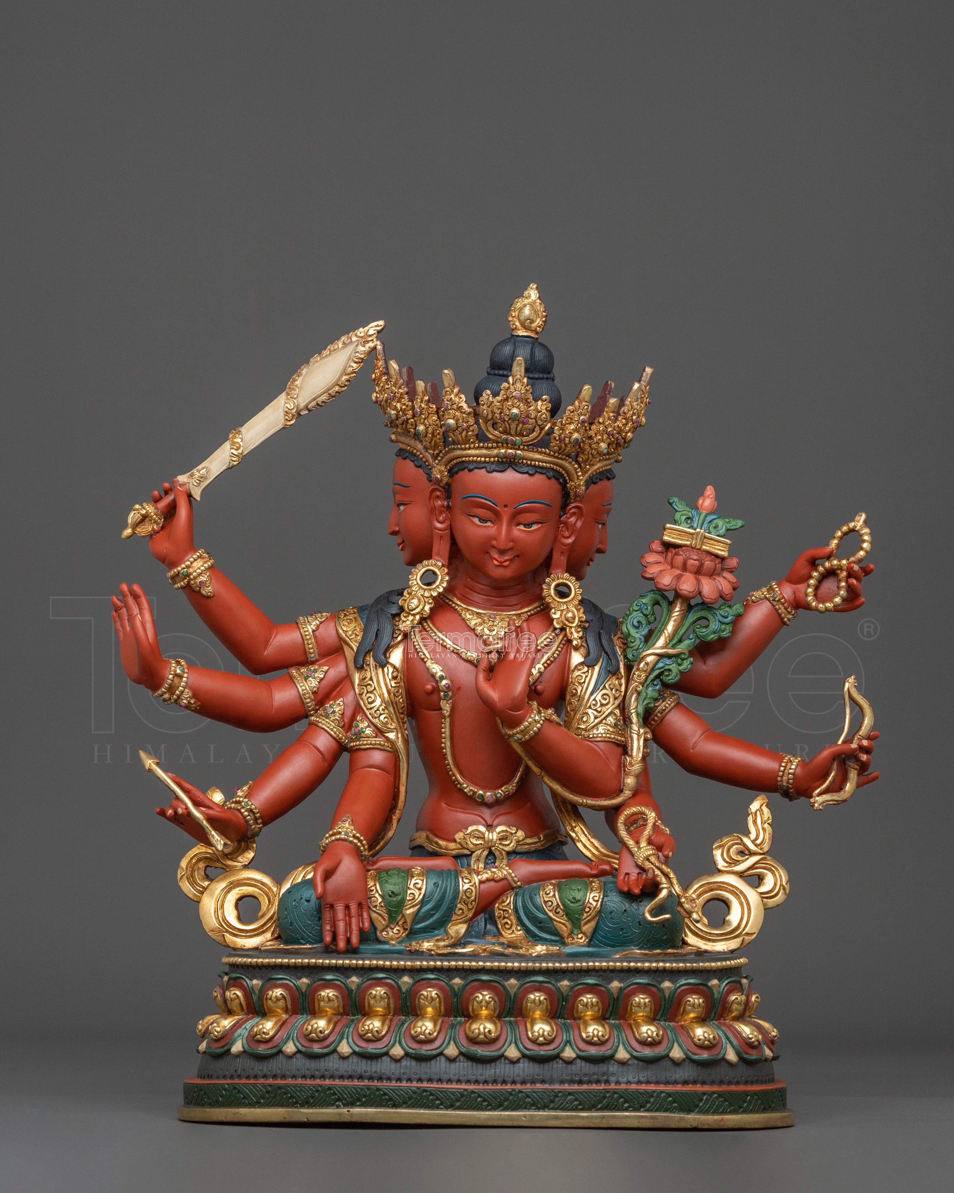 Maha Manjushri Copper Statue | Meditation Altar Decor