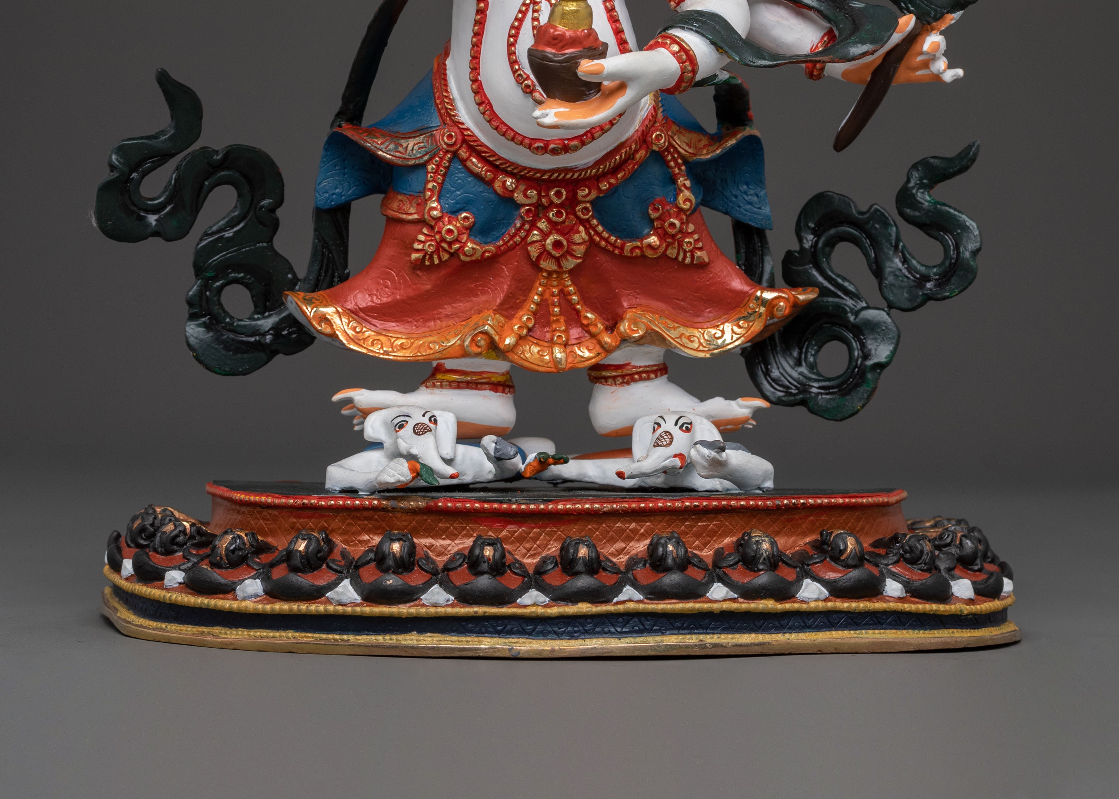 White Mahakala Statue | Tibetan Protector Deity