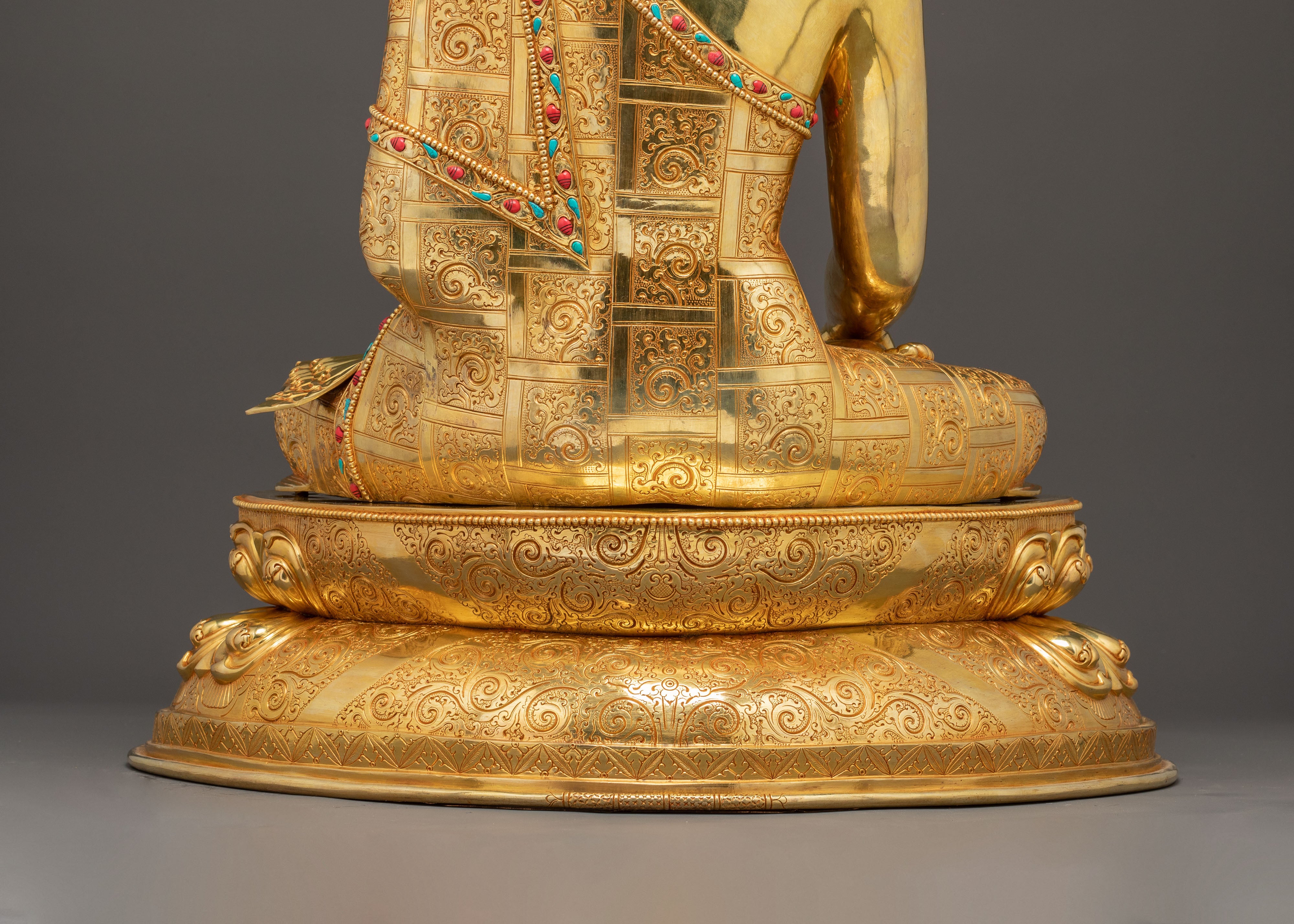 Handmade Golden Gautama Buddha Statue | Divine Dharma Teacher
