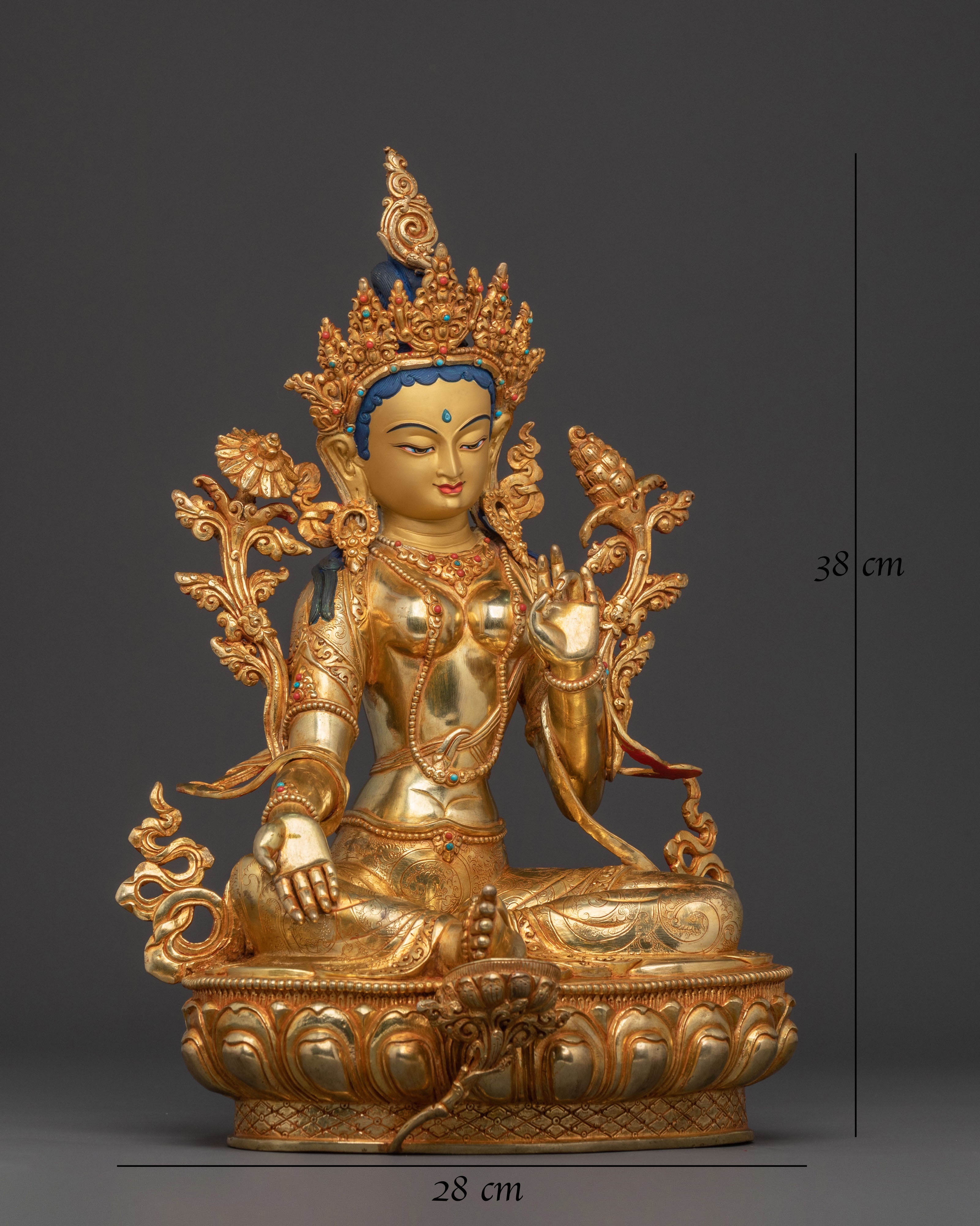 Goddess Green Tara Sacred Statue | Spiritual Icon for Altar