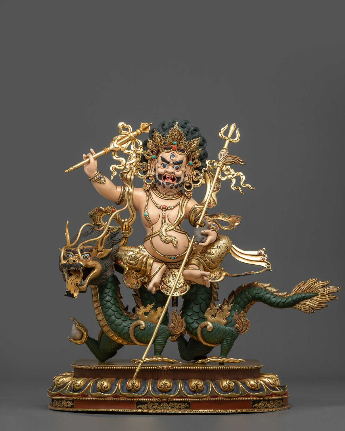 White Dzambhala Statue | Handcrafted Sacred Copper Figurine