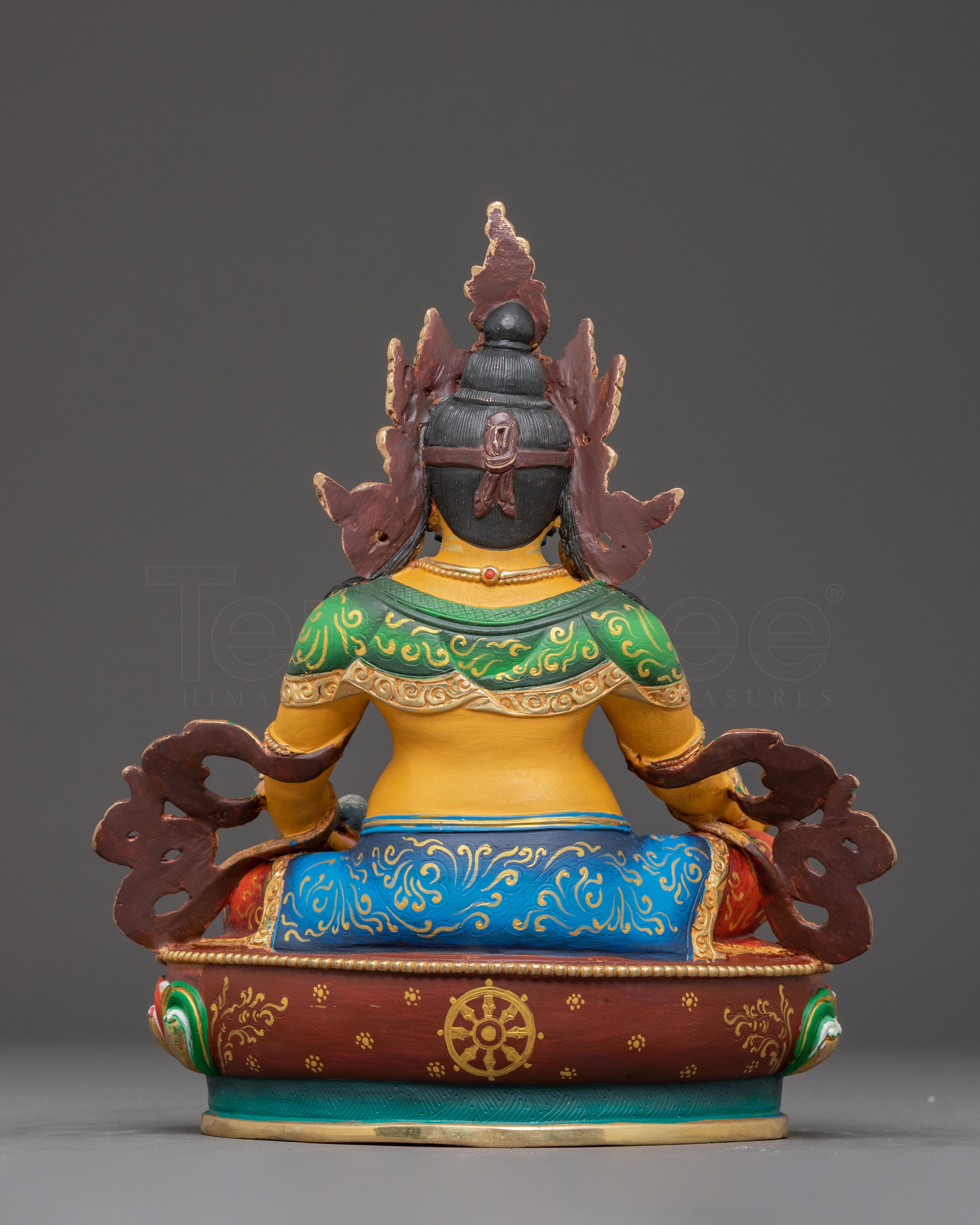 Himalayan Golden Statue of Dzambhala | Wealth Deity Figurine