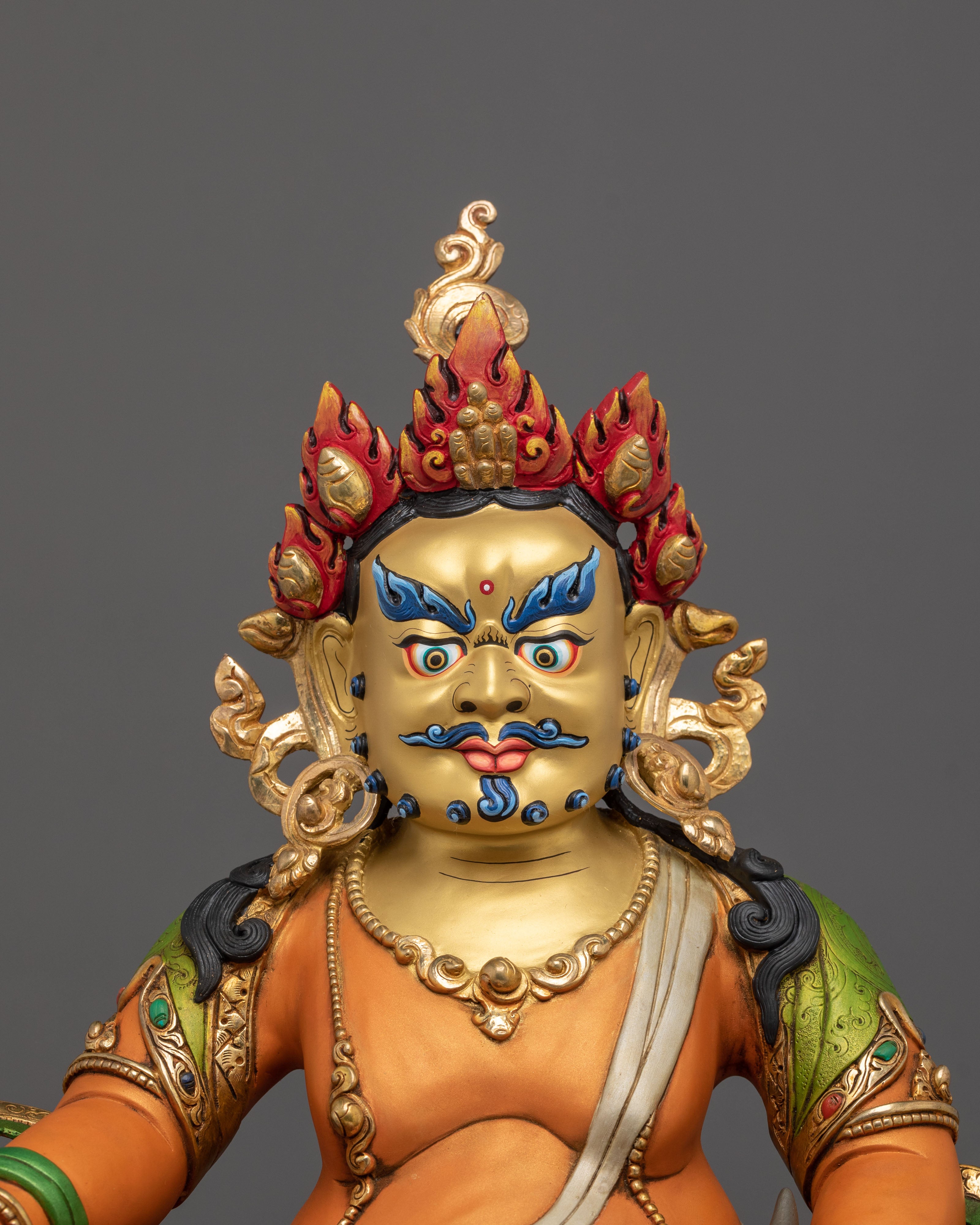 Majestic Dzambhala Statue on Throne | Made in Nepal