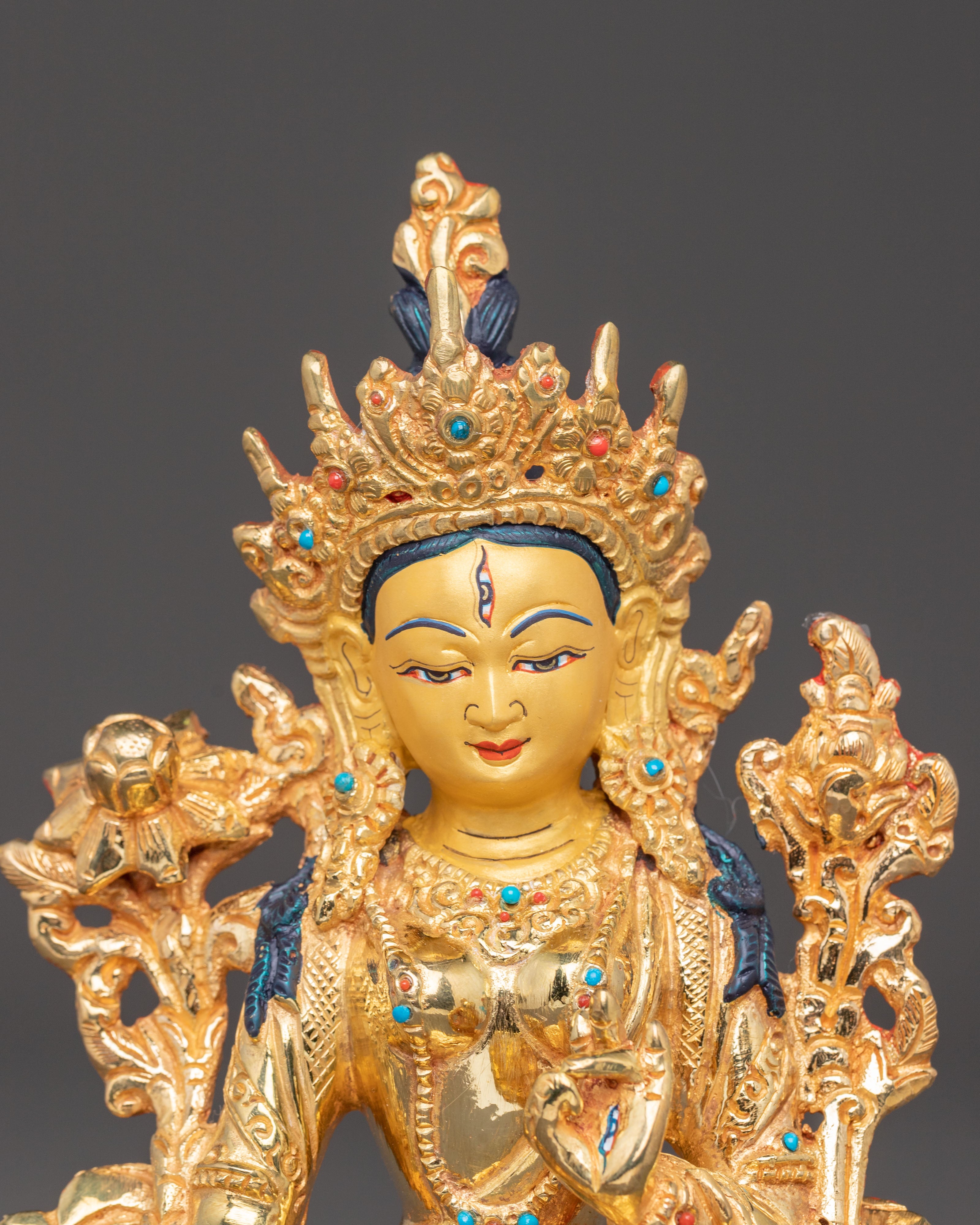 White Tara Statue: Goddess of Healing