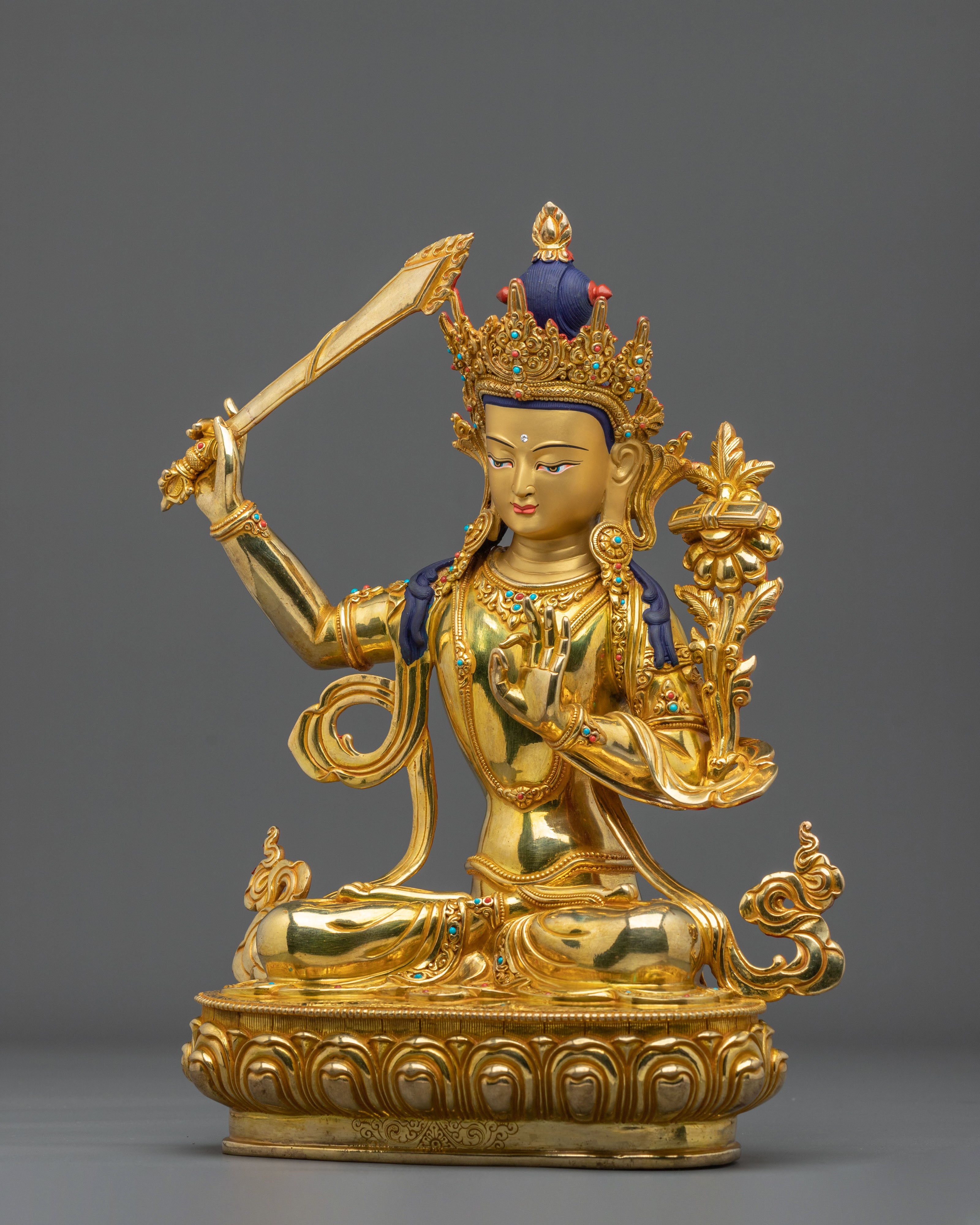 Manjushri Sacred Copper Sculpture | Bodhisattva of Wisdom