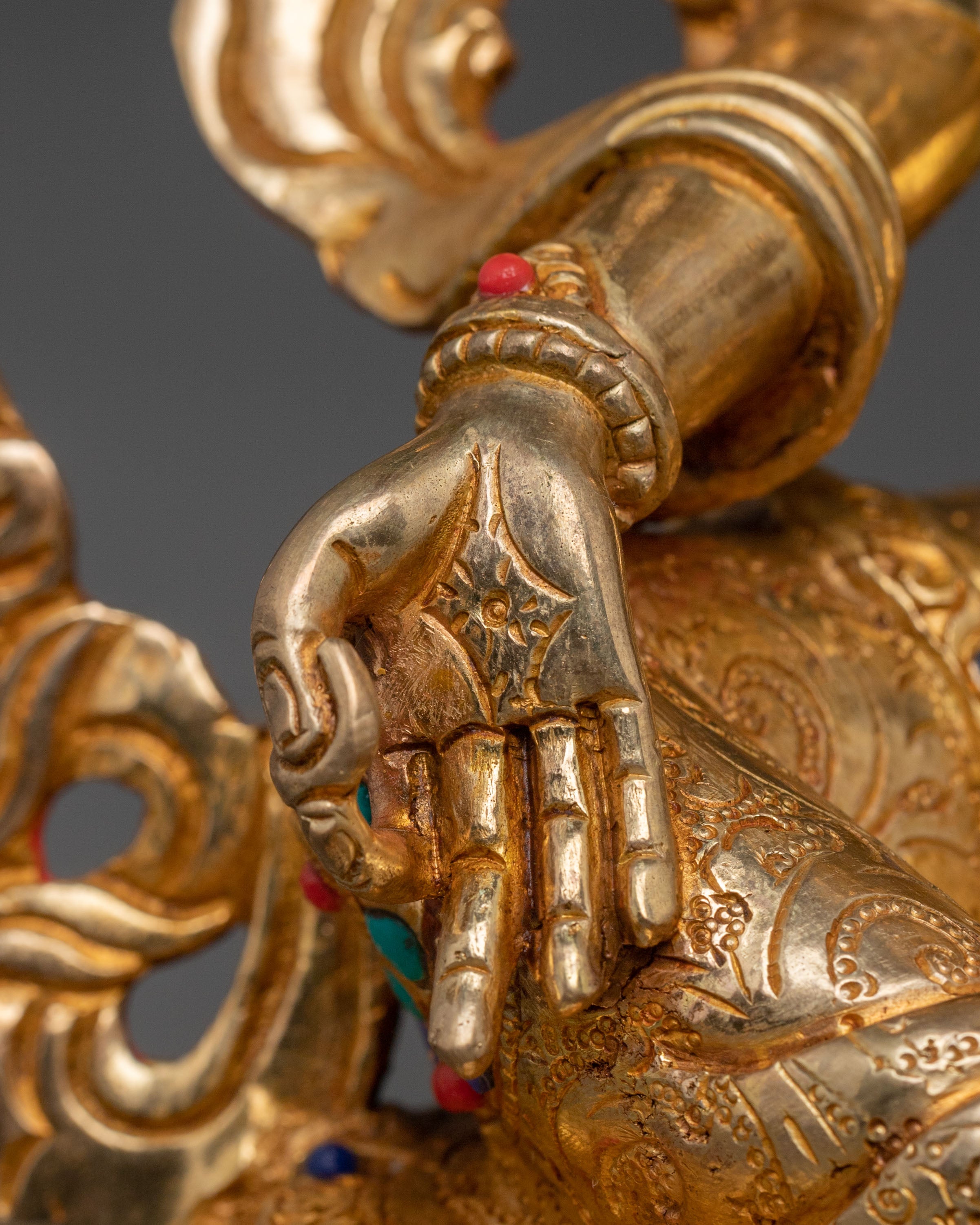 Green Tara: 24K Gold Gilded Healing Statue