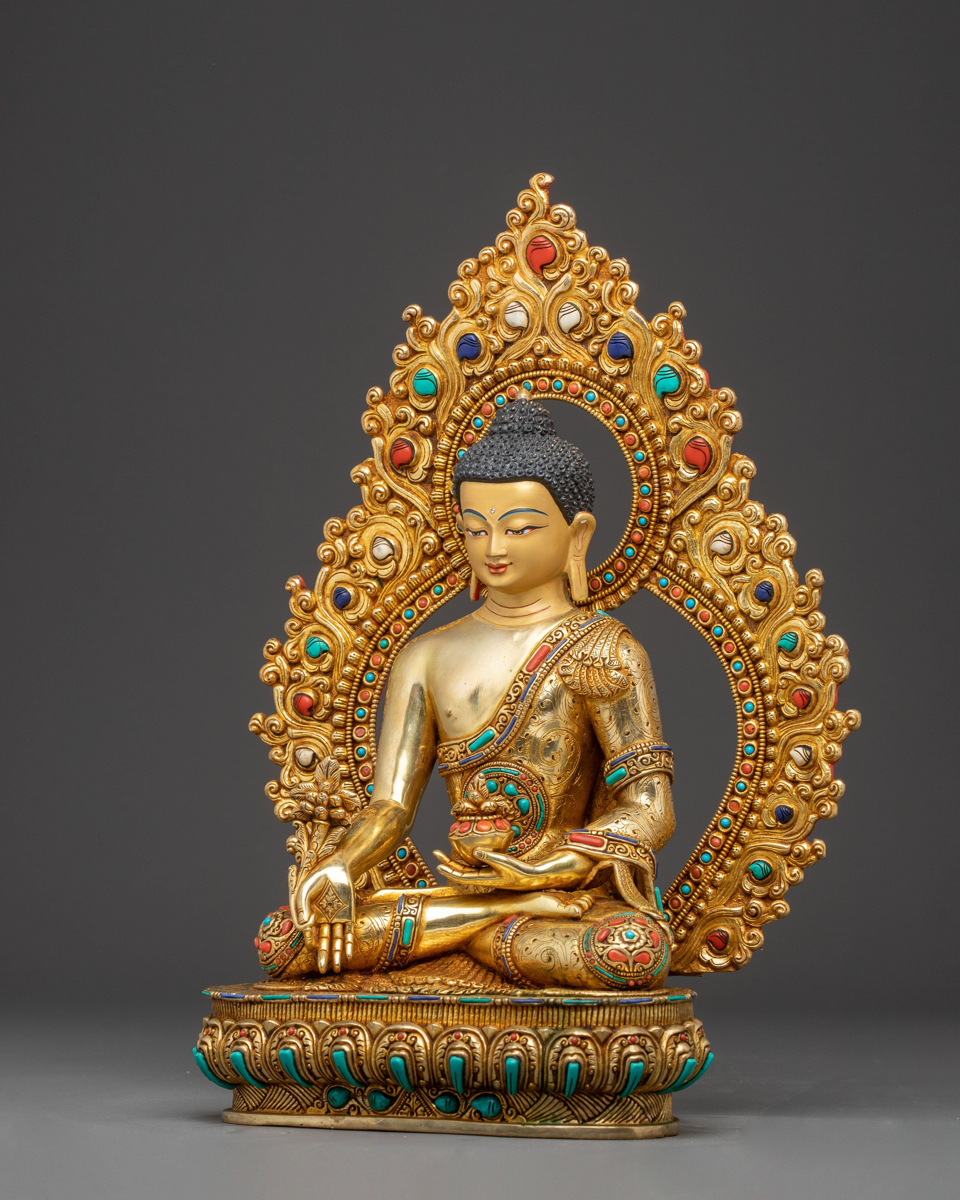 The Buddhist Healing Statue of Medicine Buddha | Nepali Handmade Icon