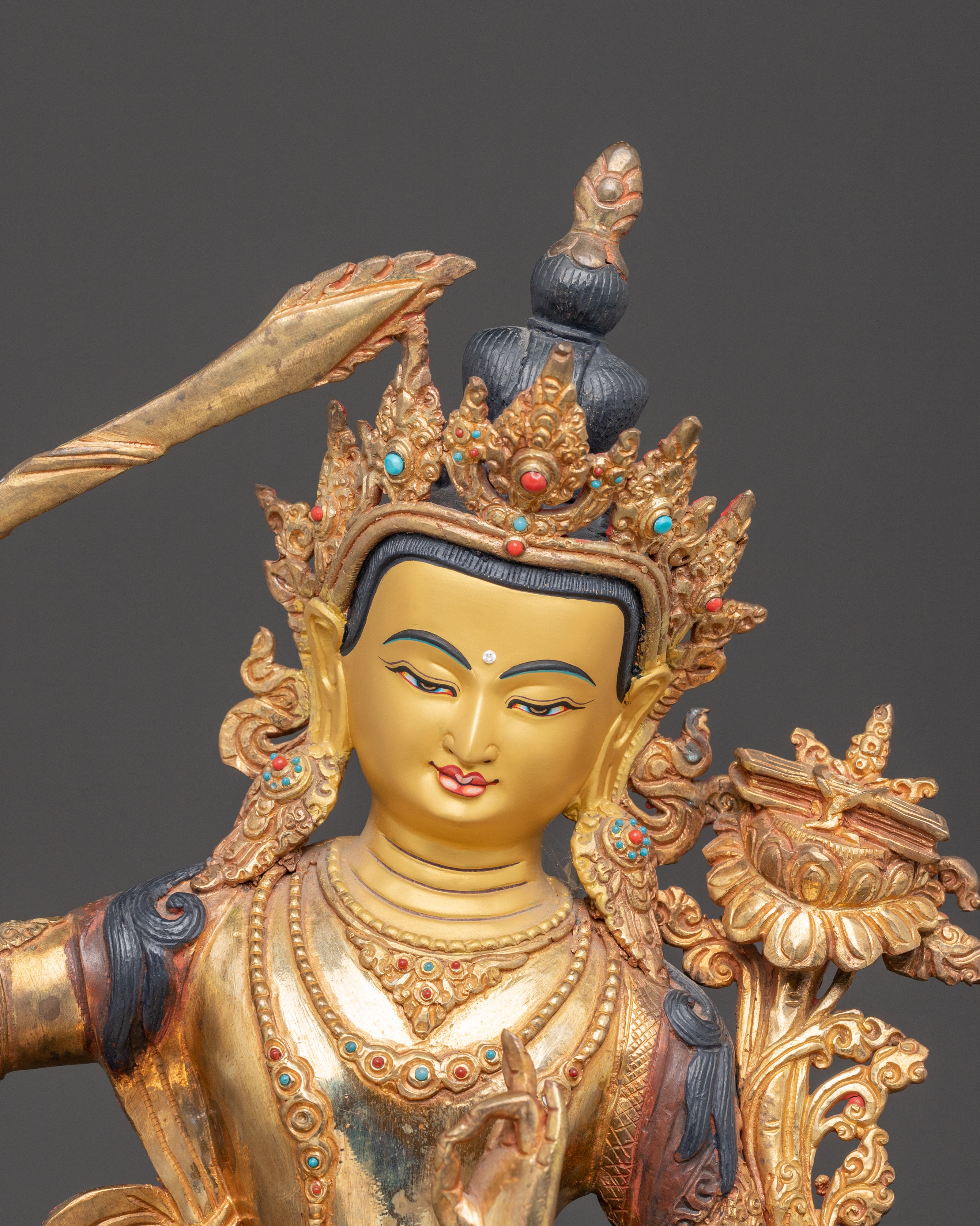 Bodhisattva Manjushri Serene Statue | Wisdom's Radiant Beacon