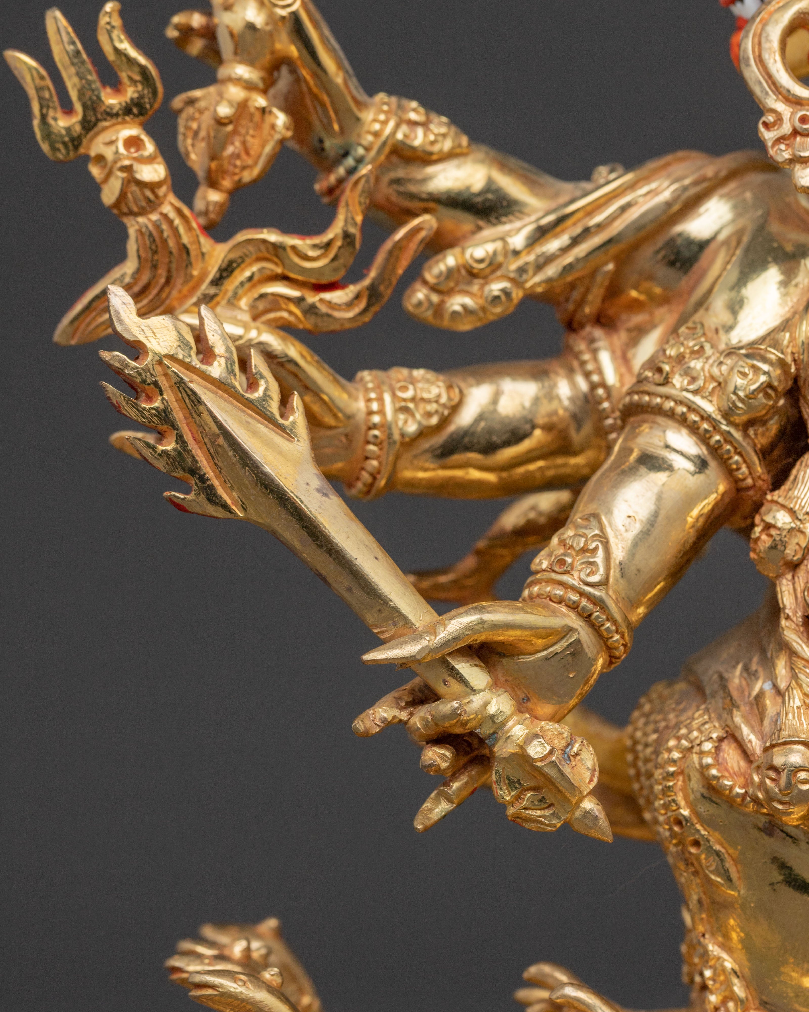 Hayagriva Dharma Guardian Statue - 24K Gold Gilded