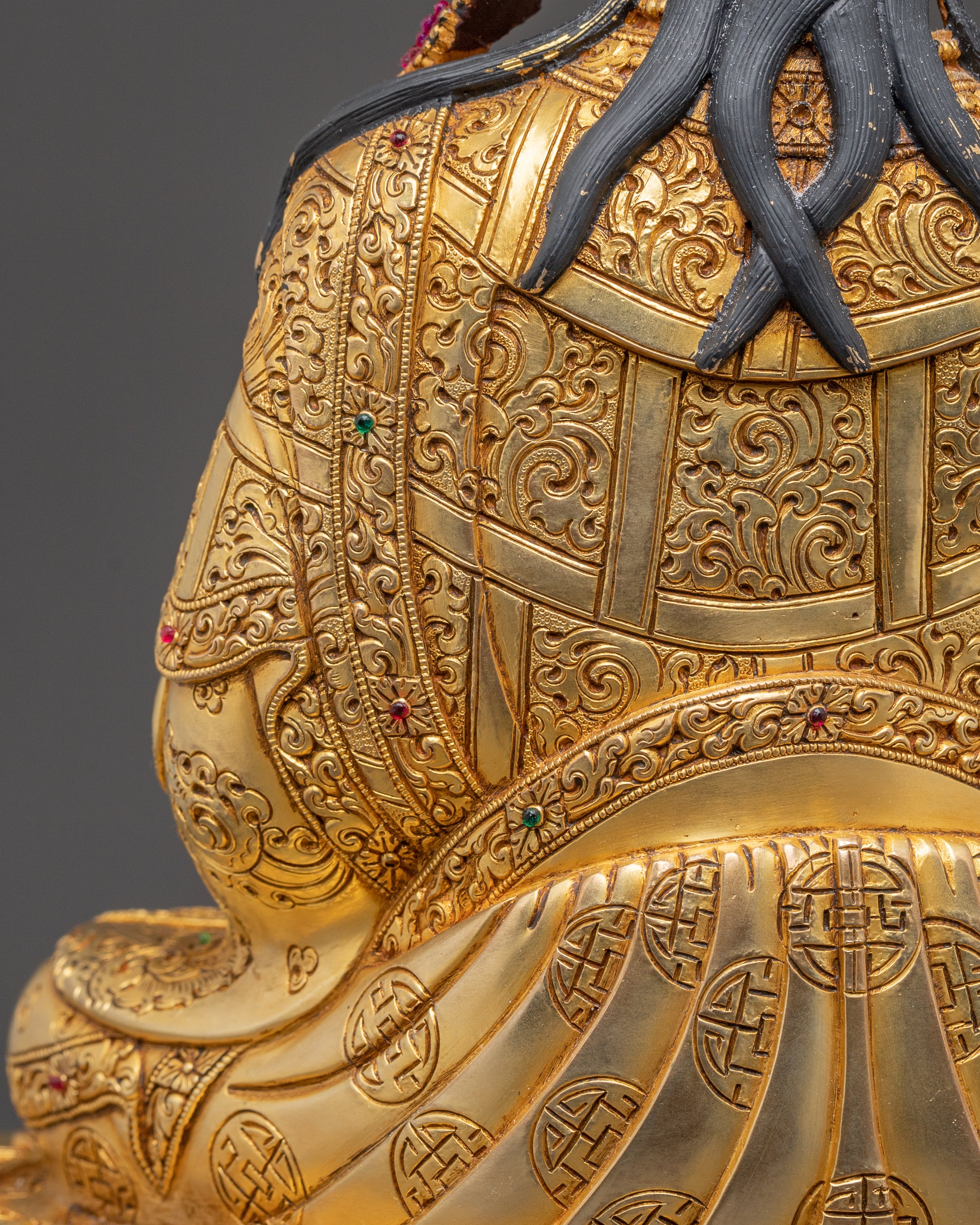 Handmade Copper Guru Rinpoche Statue | Tibetan Tantric Master Sculpture