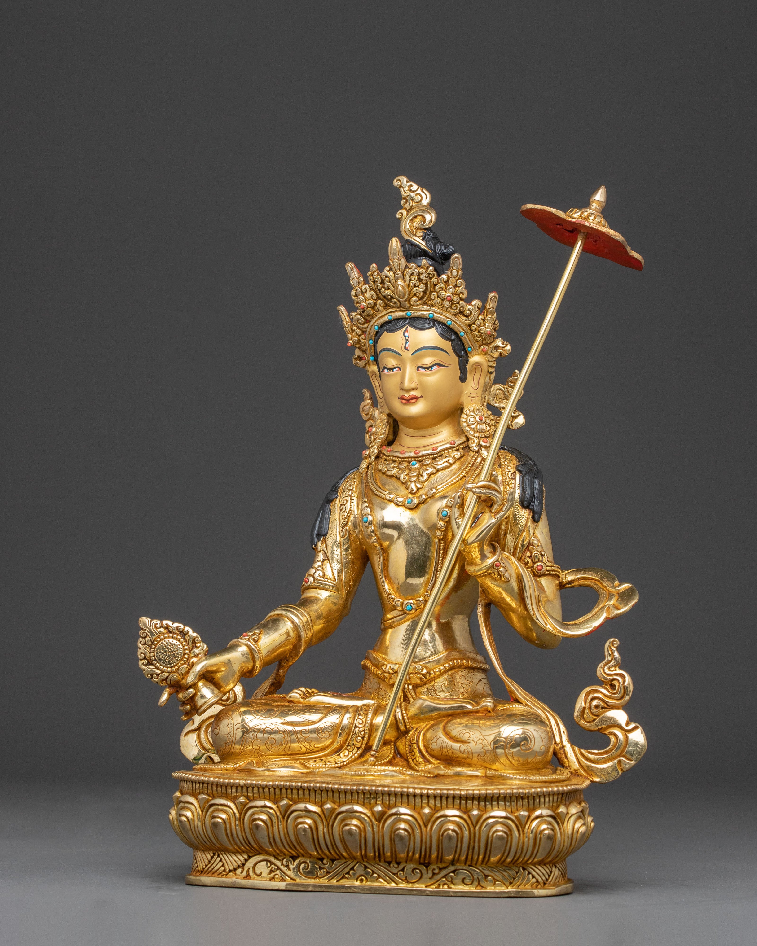 Golden Dukar Sculpture | Guardian of Dharma